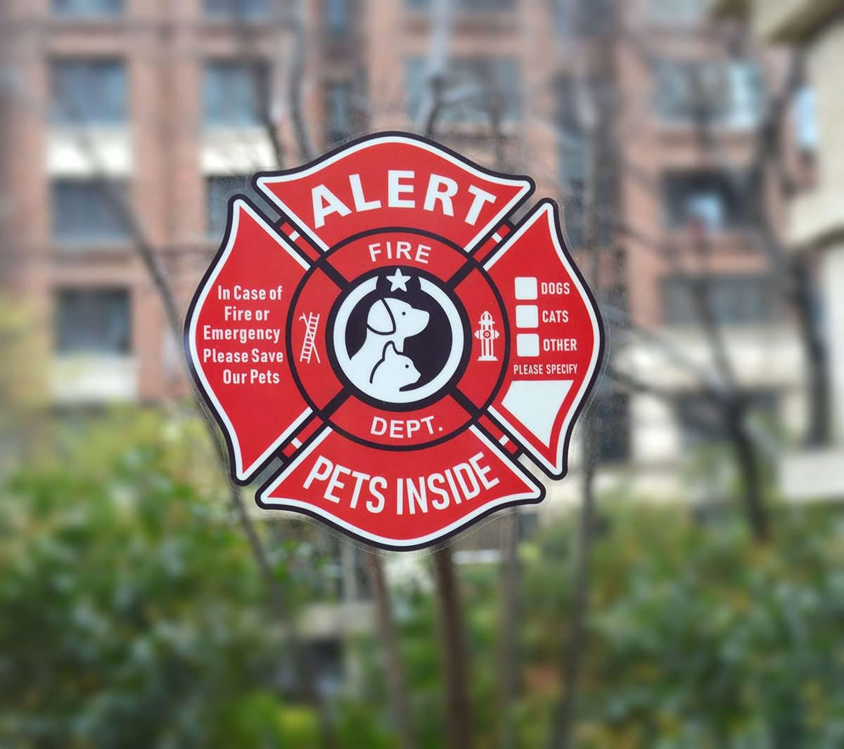 Pet Alert Stickers Static Cling Window Decals Emergency Pets Rescue Sign (6 Pack