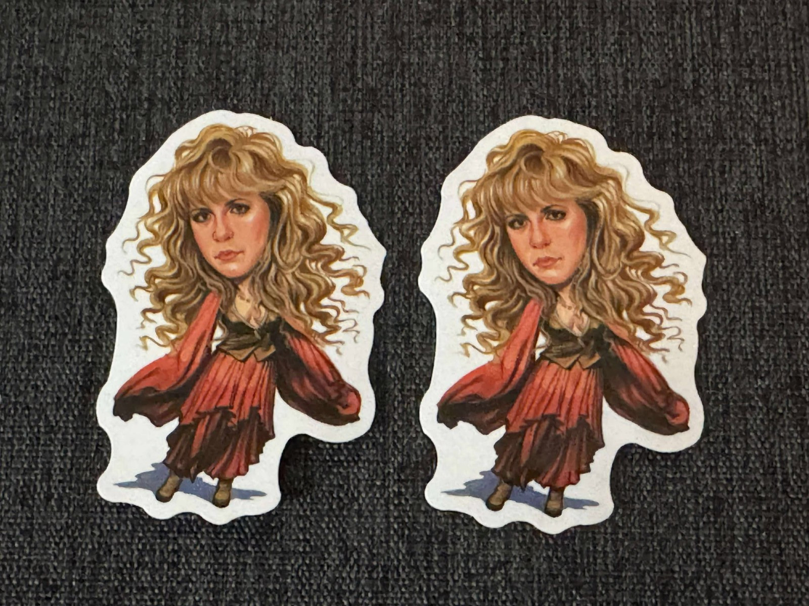 Lot (2) Stevie Nicks FLEETWOOD MAC 1 1/2&Prime; x 2 1/4&Prime; Band Stickers FAST FREE SHIP!