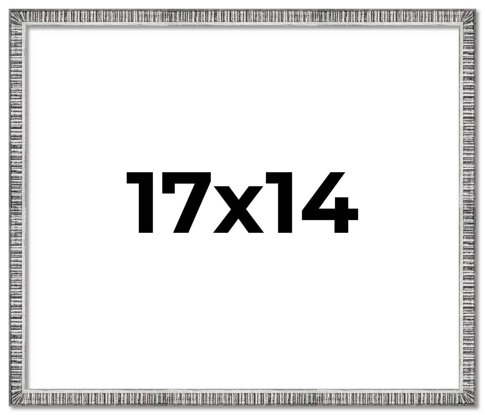 17×14 Frame Silver Grey Distressed Solid Wood Picture Frame | 0.75 Inch Moulding