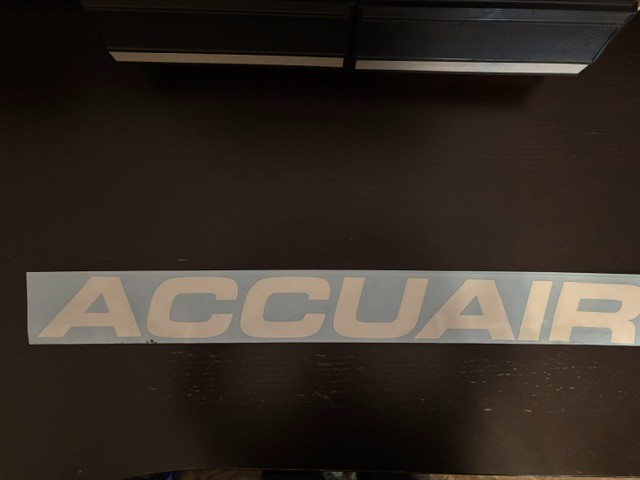 Accuair Vinyl Decal WHITE Die Cut LARGE 24&Prime;X3&Prime;