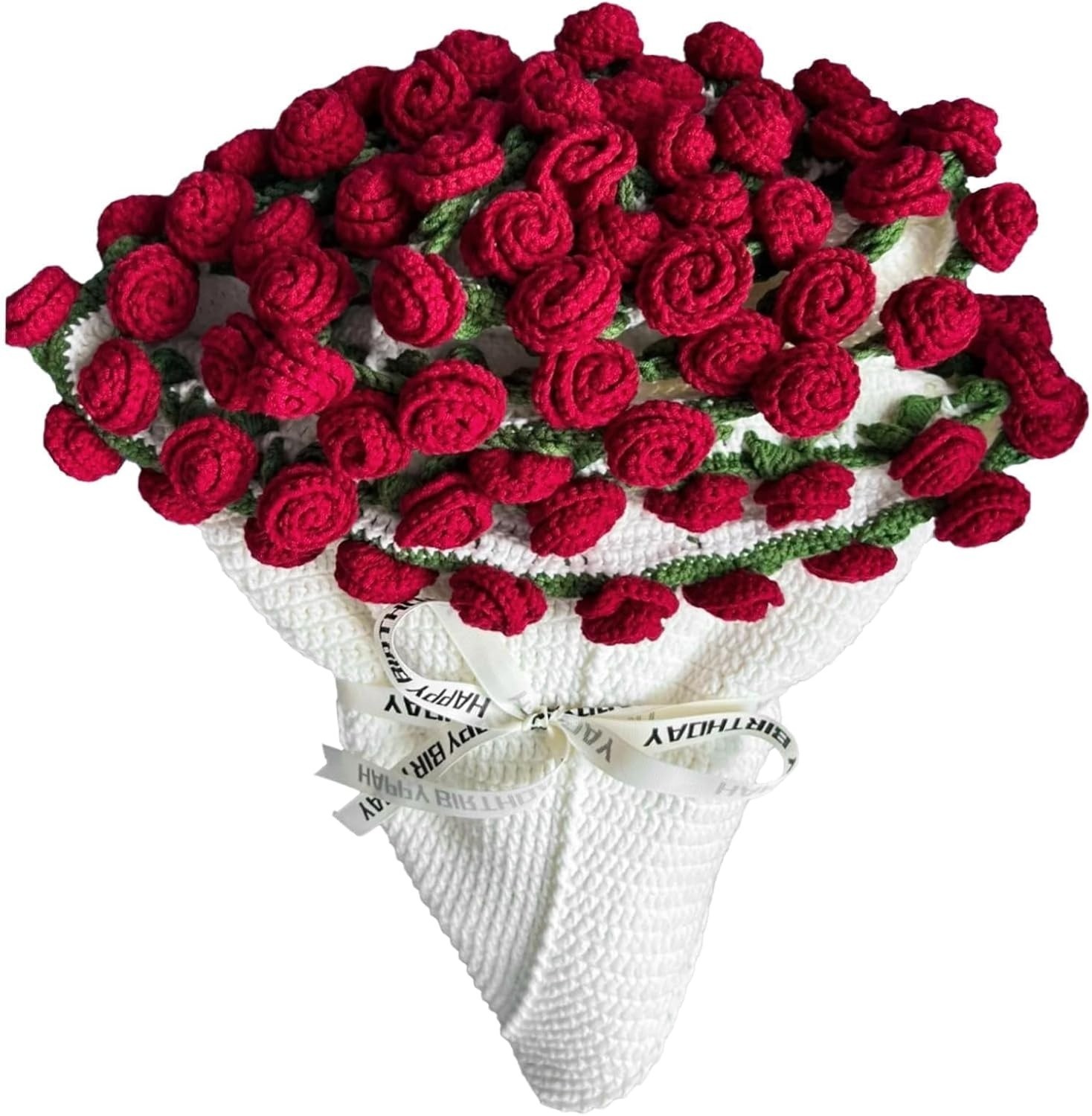 Crochet Flower Bouquet Throw Blanket, Handmade Knitted Blanket with Rose Flow…