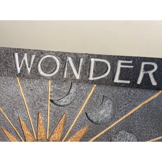 Celestial Sun Moon Phases Wall Decor SG-1641 Charcoal Gold Stone Sol « Wonder »