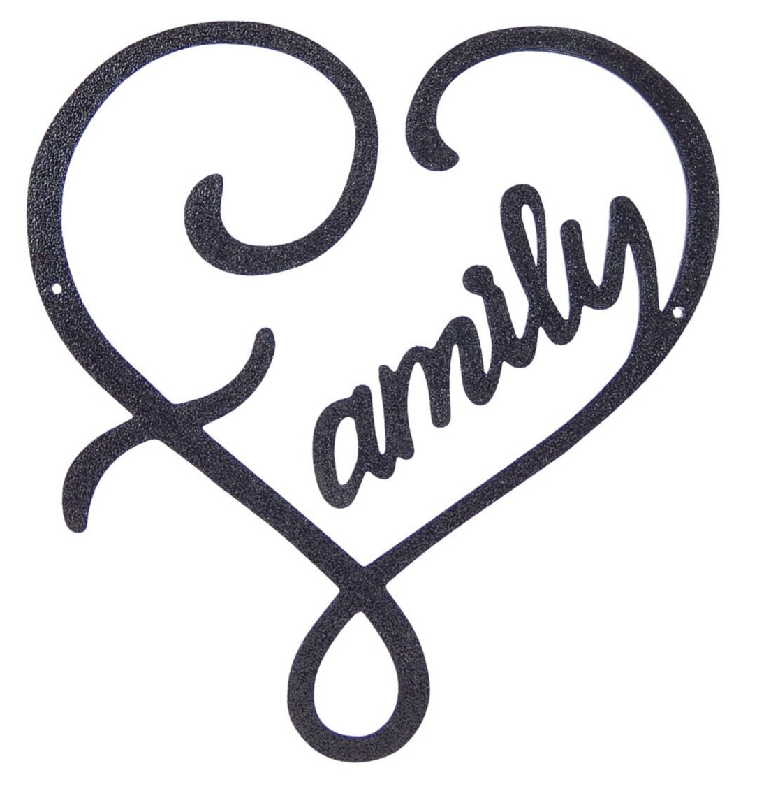 Family Infinity Heart Love Wall Word Art Cutout Typography Hanging Sign Decor