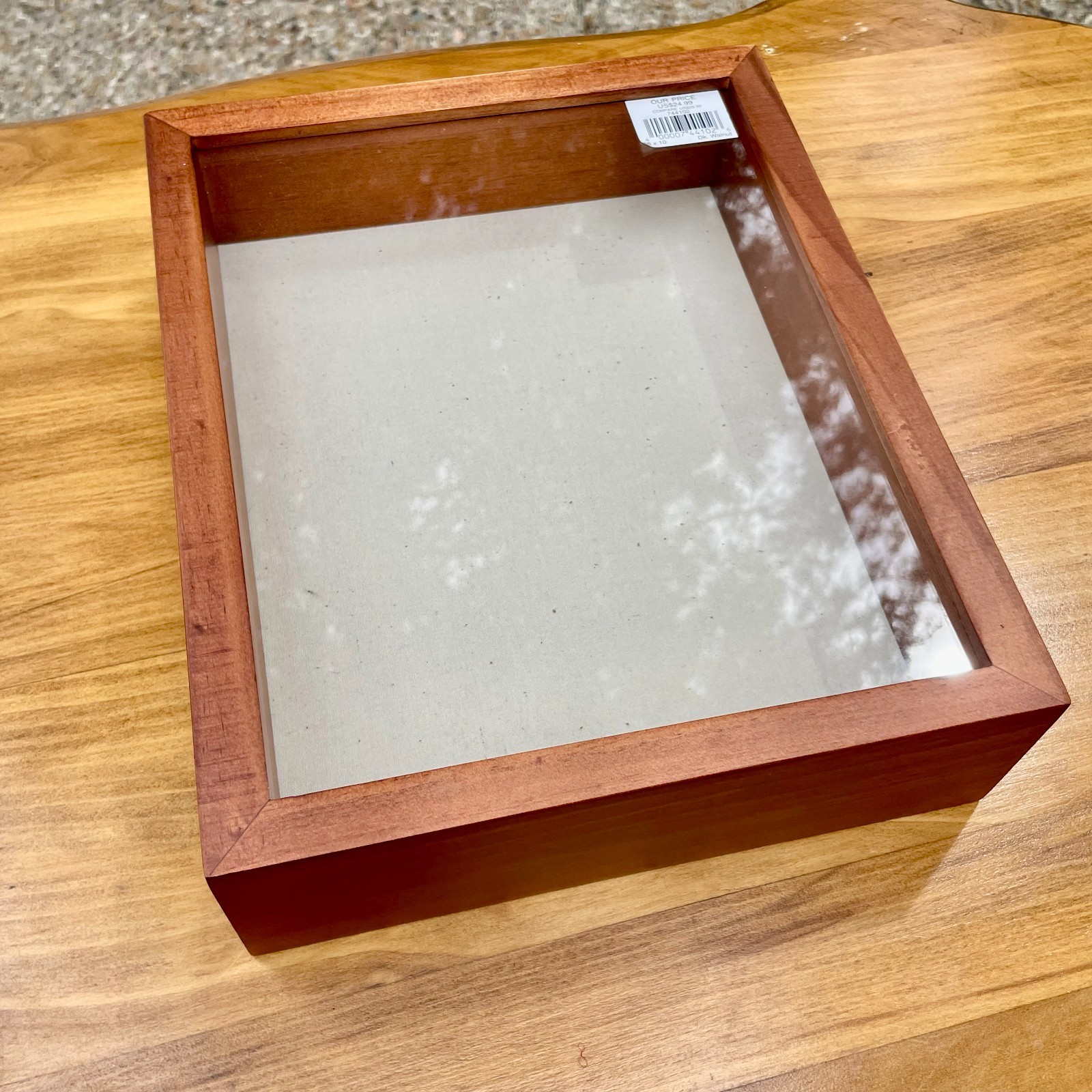 Shadow Box 8×10 Walnut Wood Frame 3D Display Case Linen Back 2.75&Prime; Deep-READ