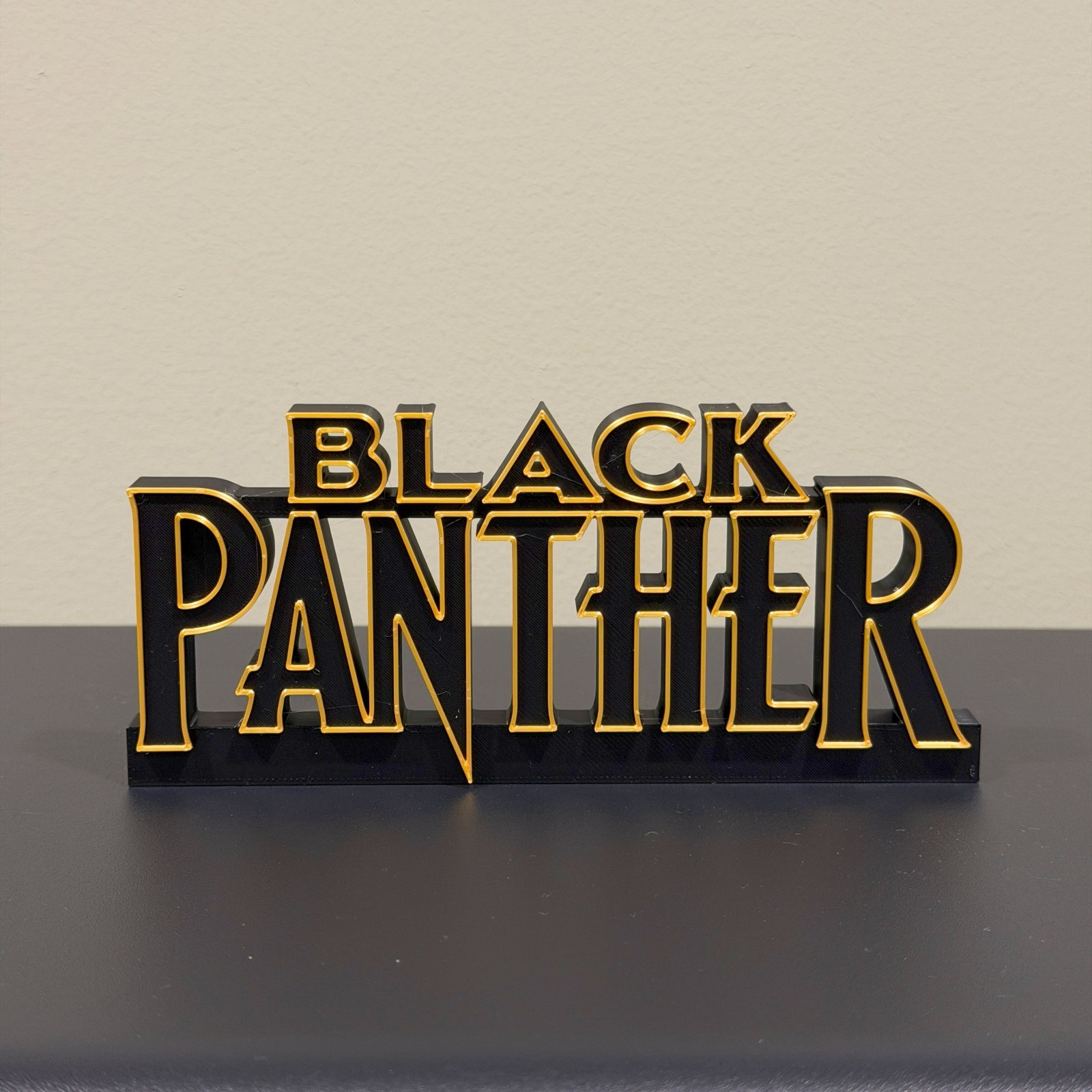 Black Panther Decor Sign 3D Printed Display