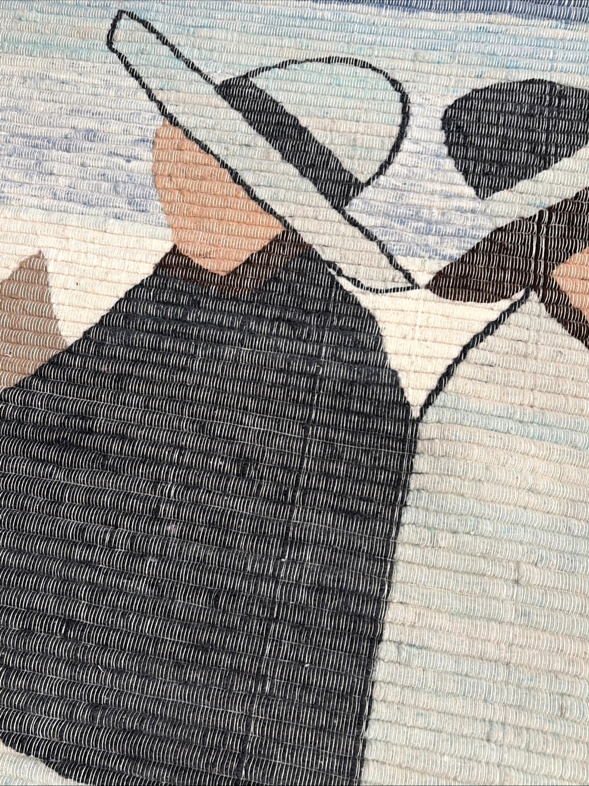 Vintage Artisan Peruvian Wool Wall Hanging: Figurative Tapestry Wall Art 38×43&Prime;