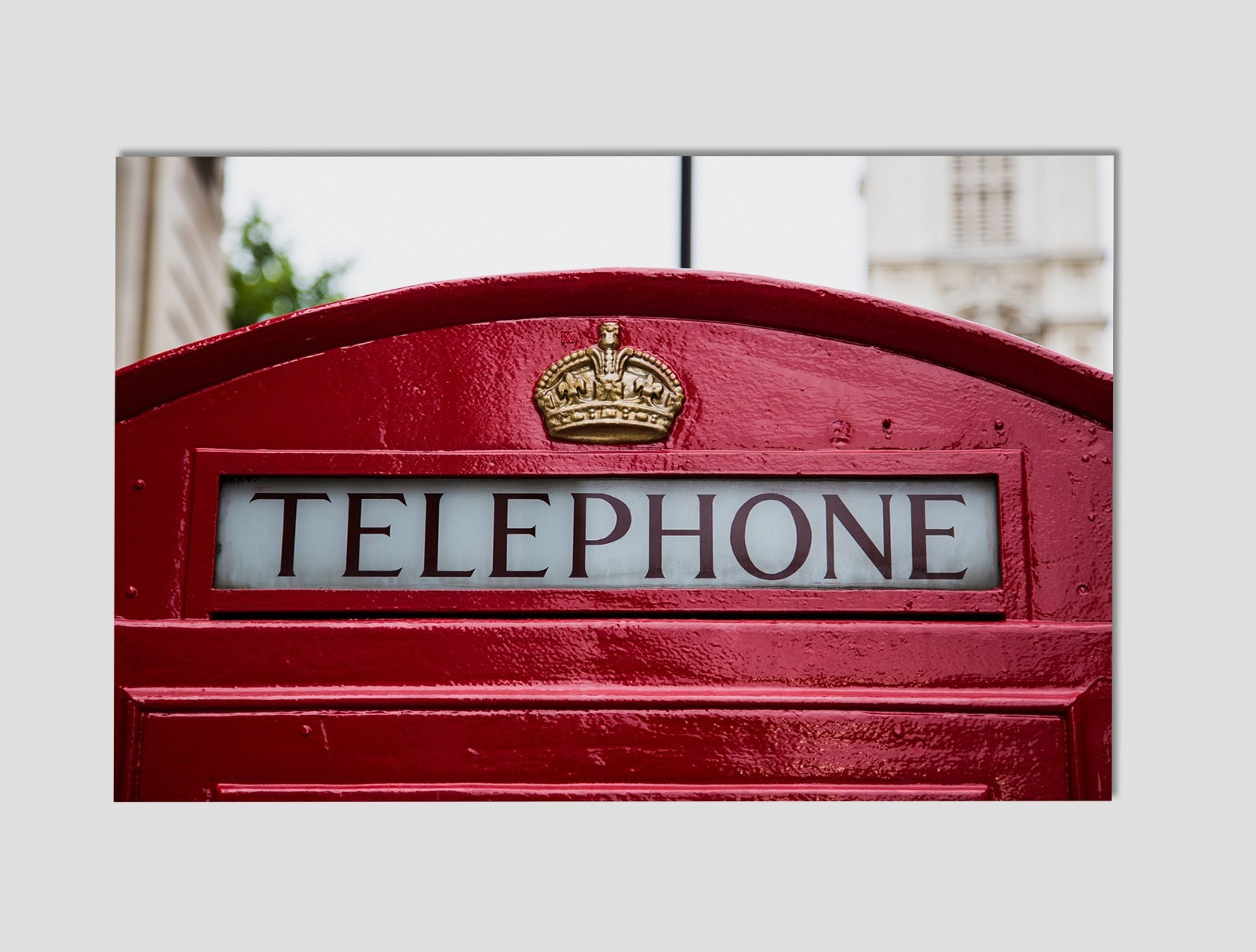 British Red Telephone Box Premium Giclee Print 11&Prime; x 17&Prime; London England Wall Art