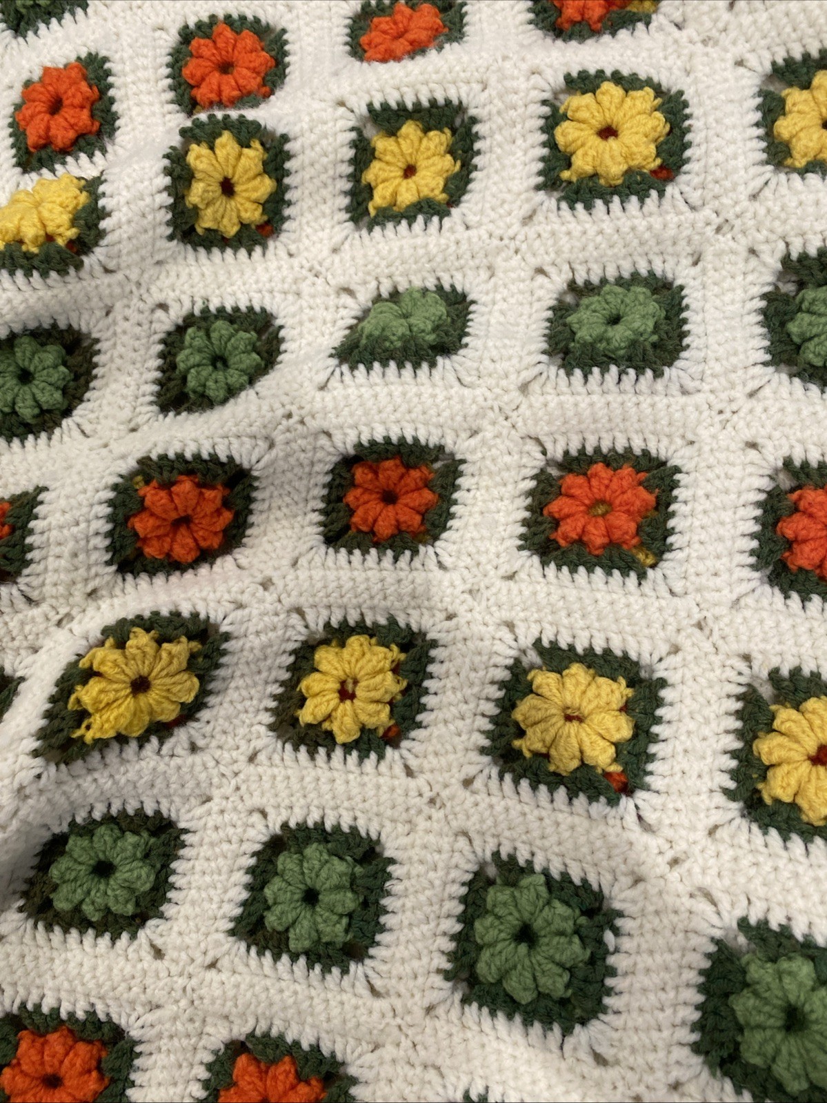 Handmade Handcrafted Granny Square Crochet Afghan Throw Blanket 69×42