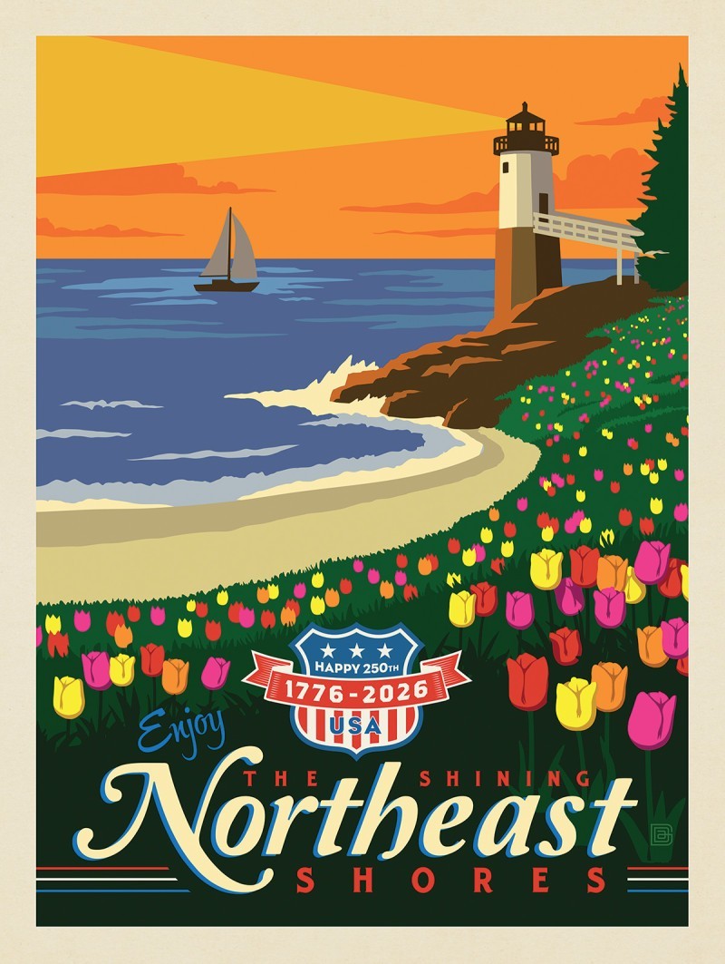 250th Anniversary USA: Celebrate The Northeast, Travel Poster No Frame