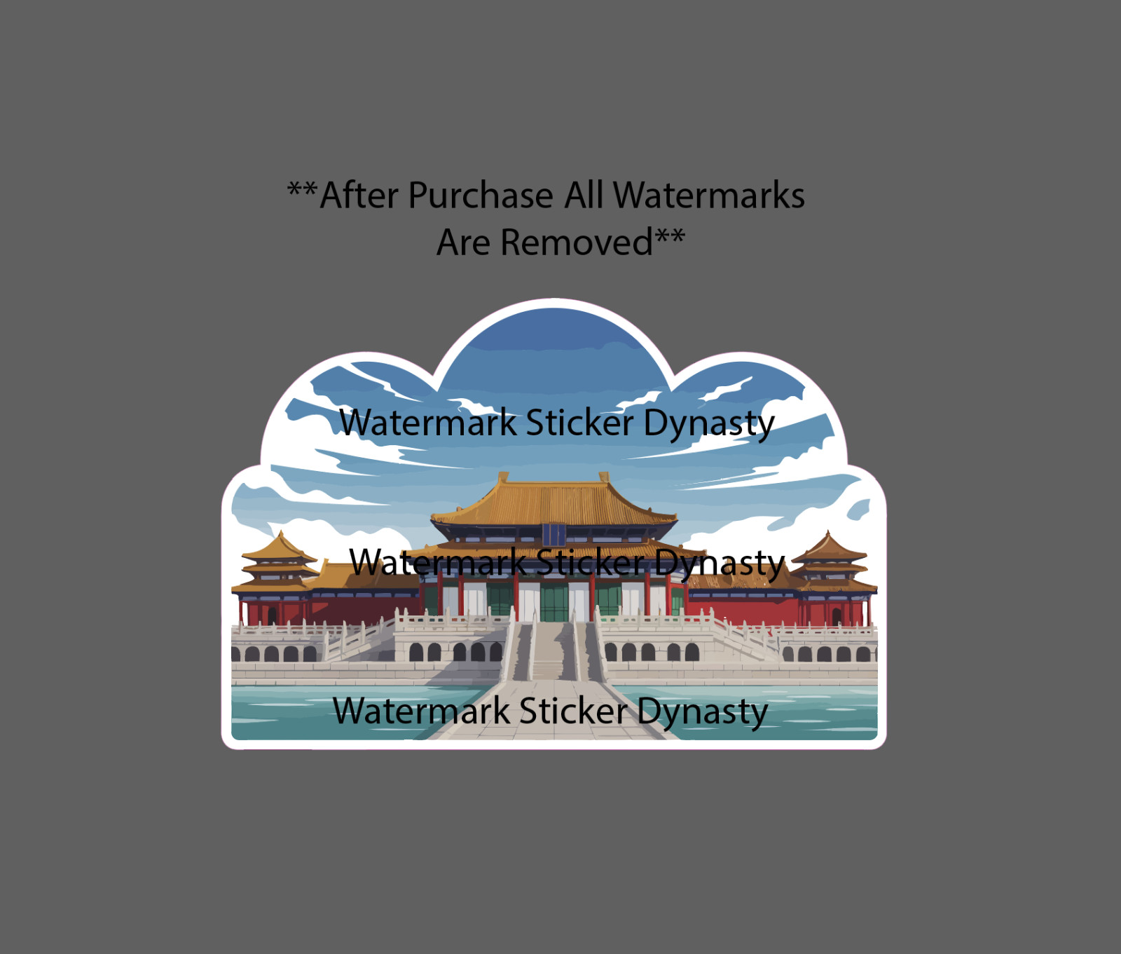 Forbidden City Sticker Waterproof Decal China Travel Outdoor History Gift NEW