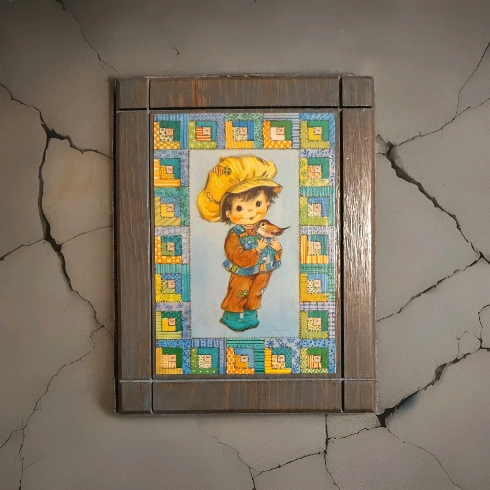 Three Wood Pictures – Decorative Wall Art – Boy With An Animal