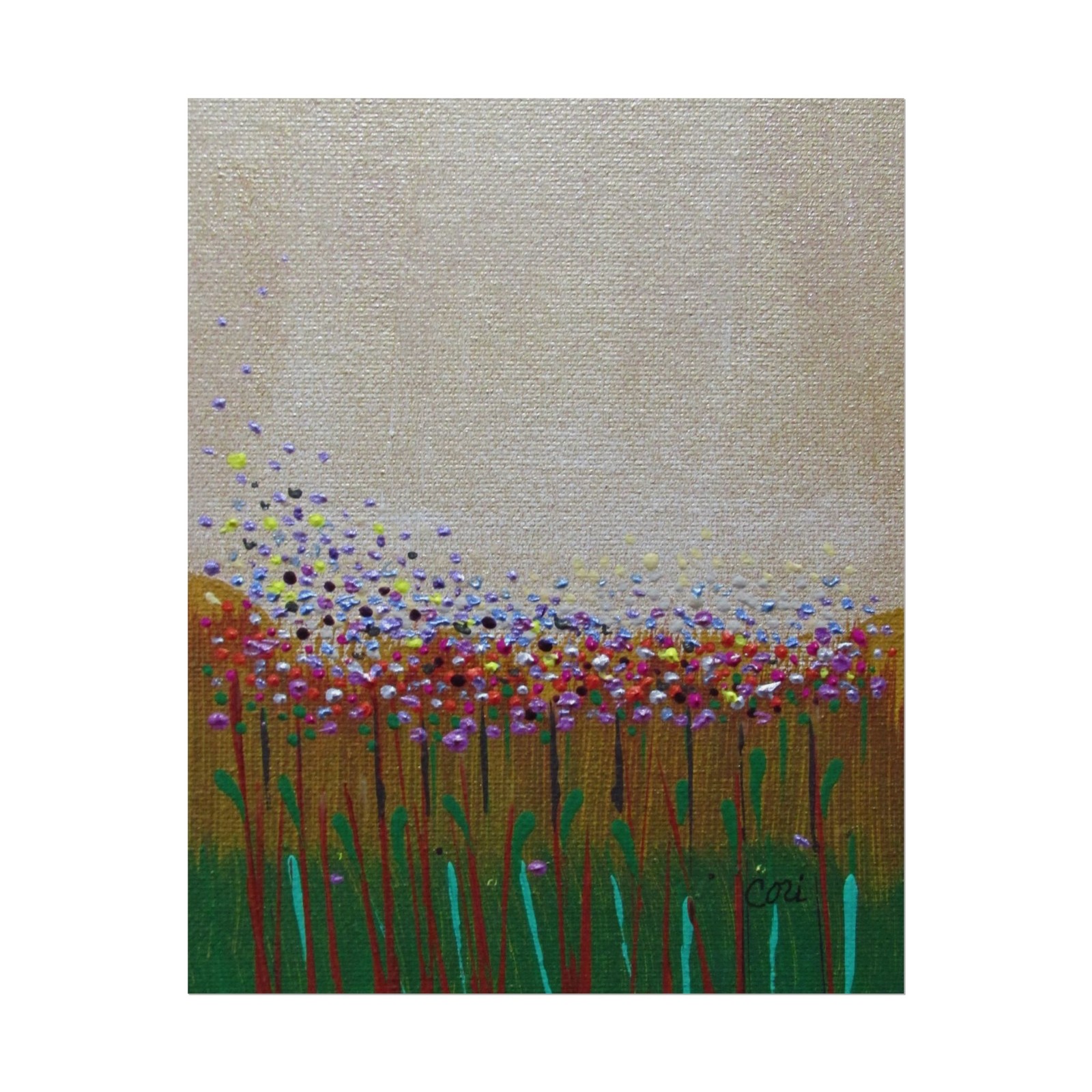 Flowers in Wind by Cori Carroll, 8 x 10&Prime; print on watercolor paper, UNFRAMED