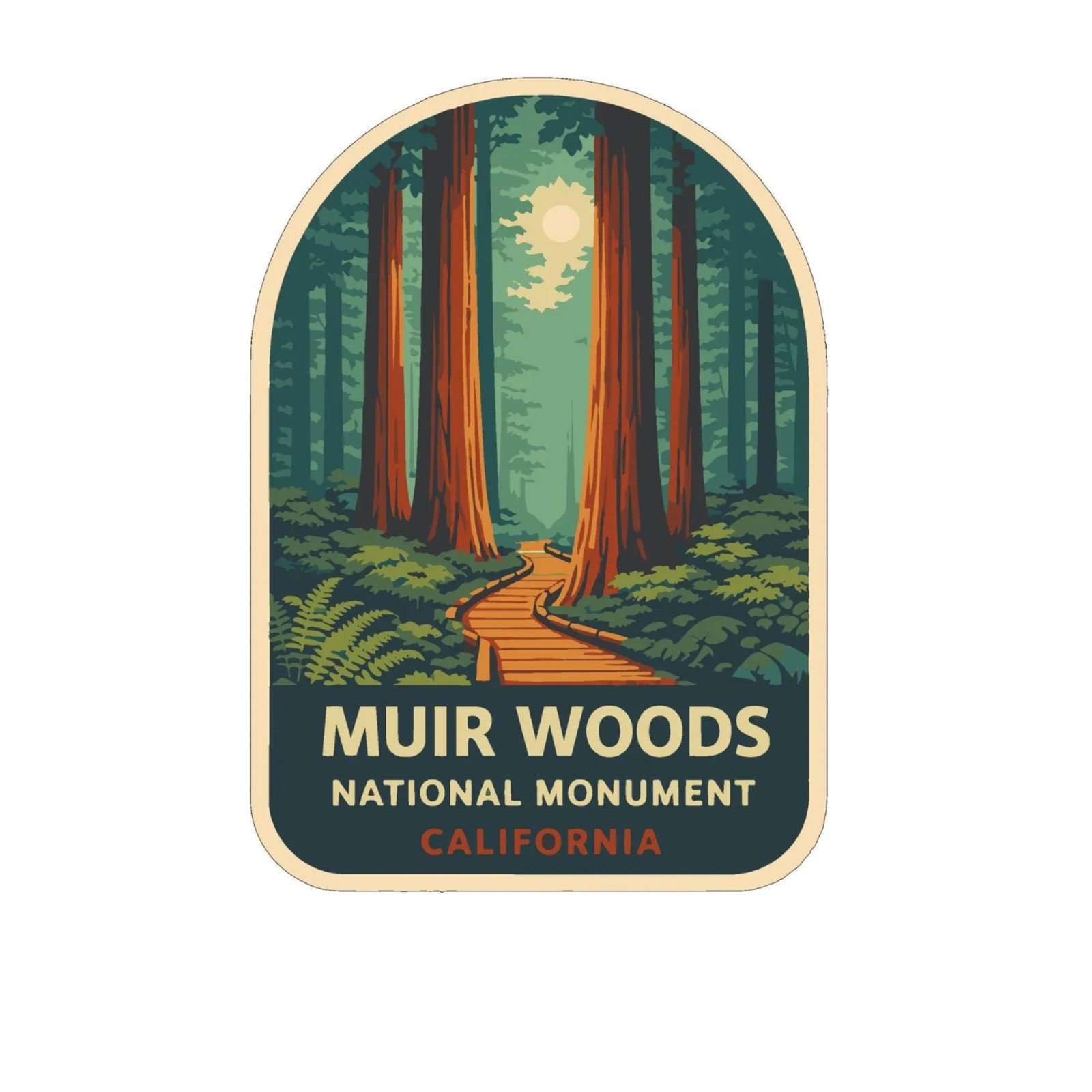 Muir Woods California Sticker Decal Vinyl Die-Cut US National Monuments Series