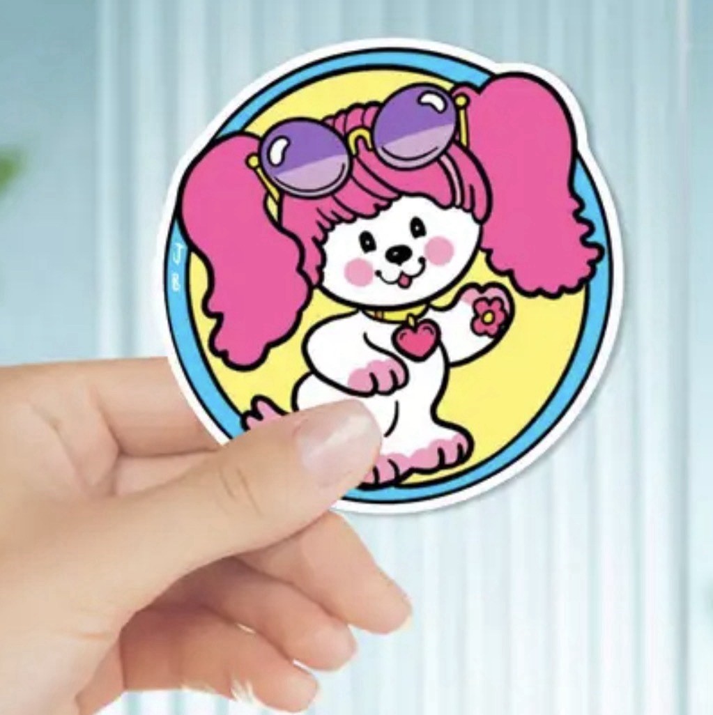 POOCHIE DOG VINTAGE RETRO 80s 2” VINYL DECAL DIECUT VTG LOOK STICKER 1PC