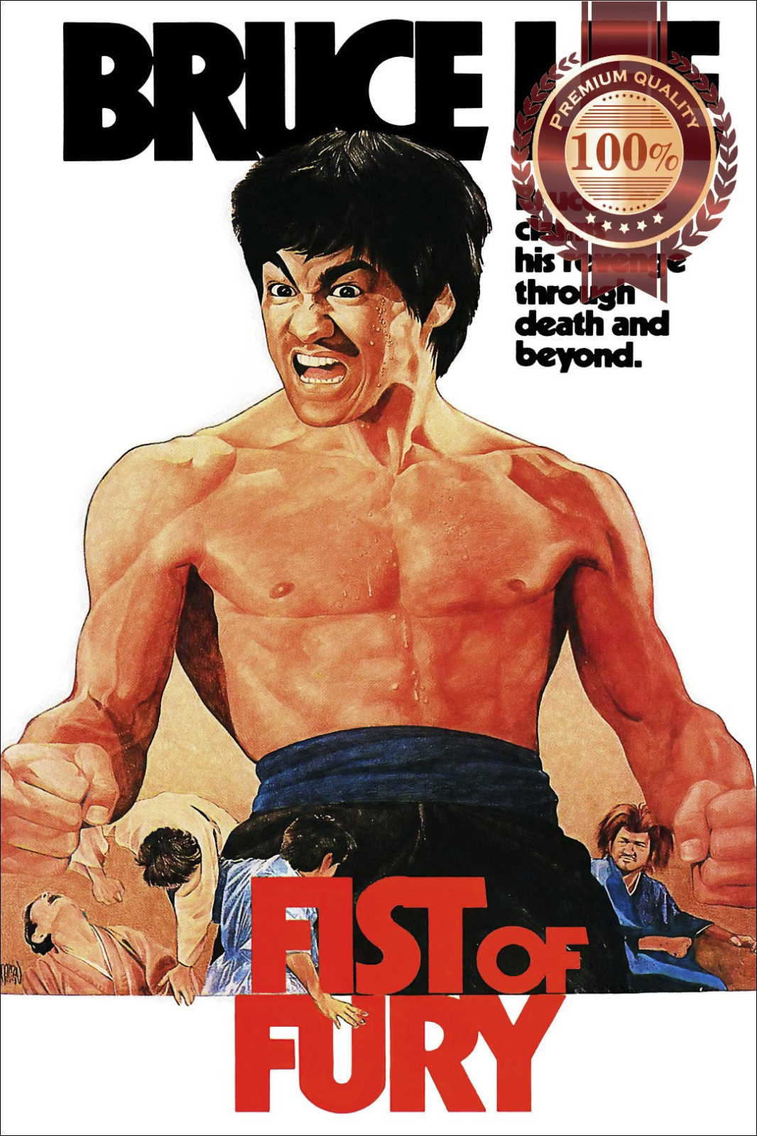 FIST OF FURY BRUCE LEE 1972 ORIGINAL CINEMA FILM MOVIE PRINT PREMIUM POSTER