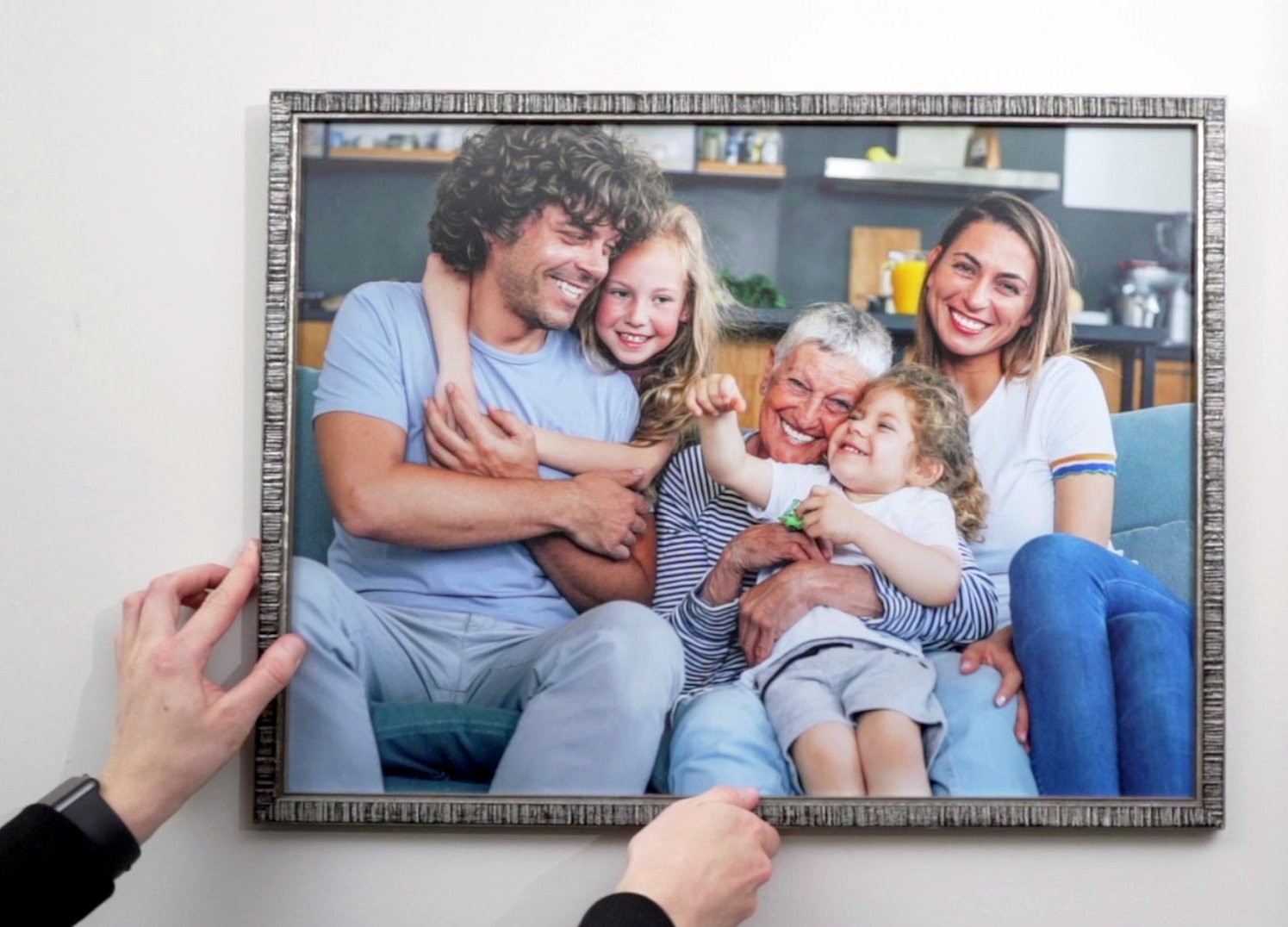 15×39 Frame Silver Grey Distressed Solid Wood Picture Frame | 0.75 Inch Moulding