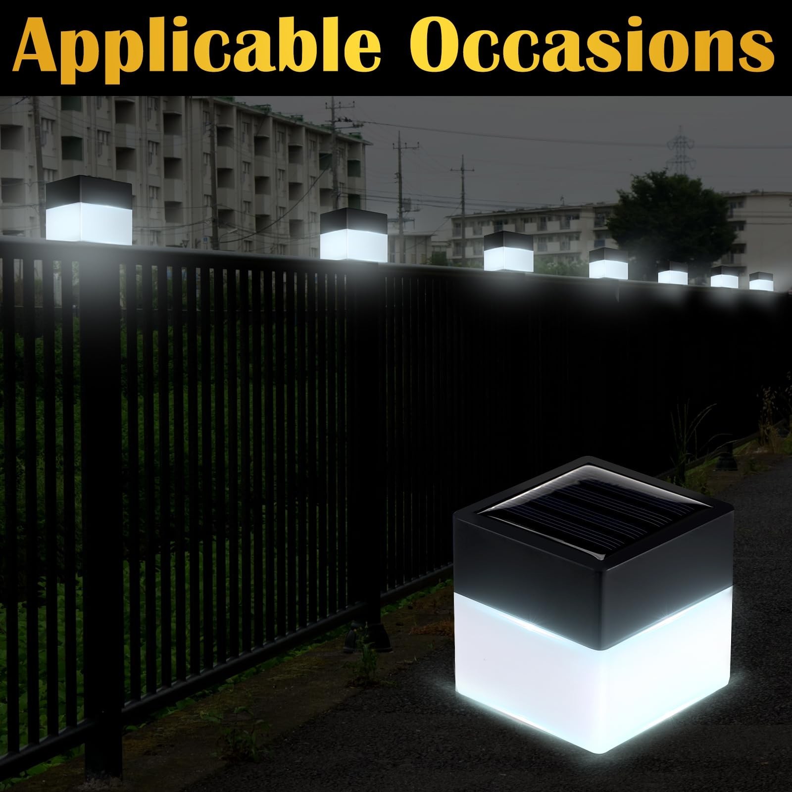 16 Pack Solar Fence Post Cap Lights 2In x 2In (5cm x 5cm) Solar Post Cap Fenc…