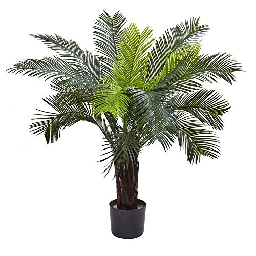 3ft Cycas Artificial Palm Tree, UV Resistant Faux Greenery For Indoor Outdoor