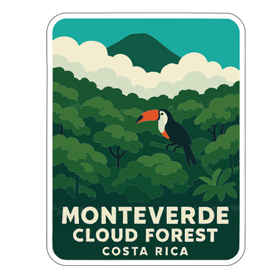 Monteverde Cloud Forest Costa Rica Sticker Decal Vinyl Die-Cut Symbolic Landmark