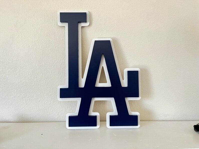 Los Angeles Dodgers Logo / 2-Layer / Blue on White / 20&Prime; Tall