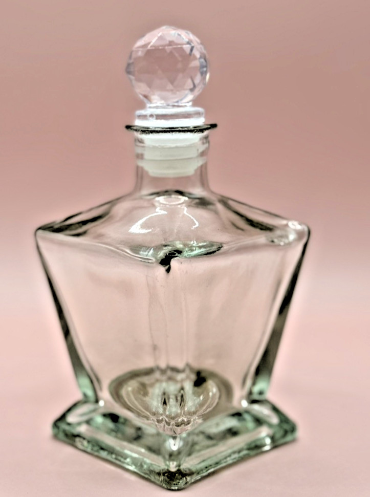 Decorative Lustrous Square Glass Bottles with Stopper, New, 5.5in x 2.25in, CUTE