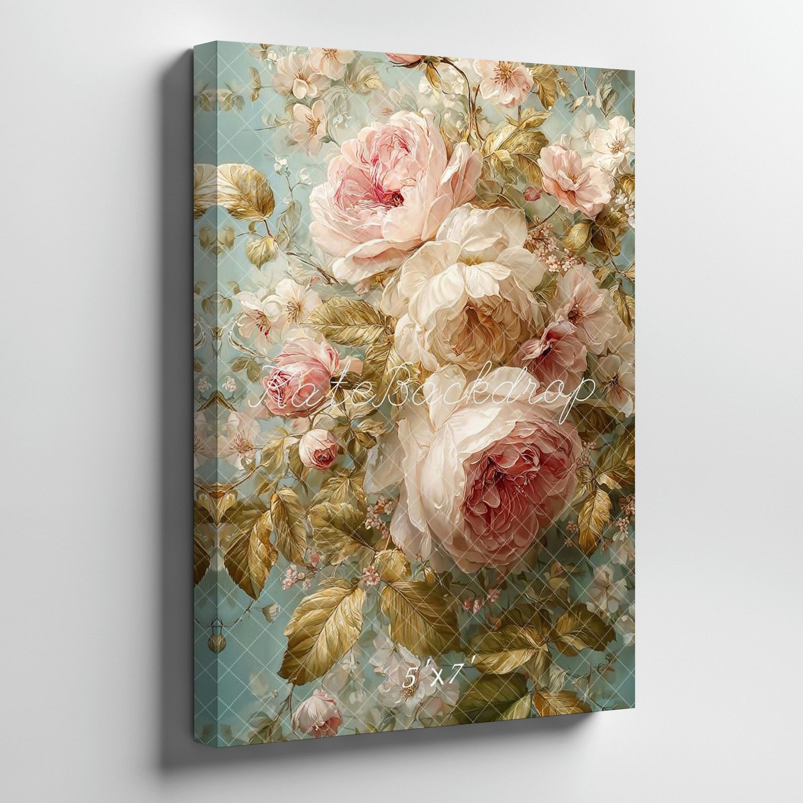 Pink And White Roses Floral Canvas Wall Art Vintage Decorative Print For Home