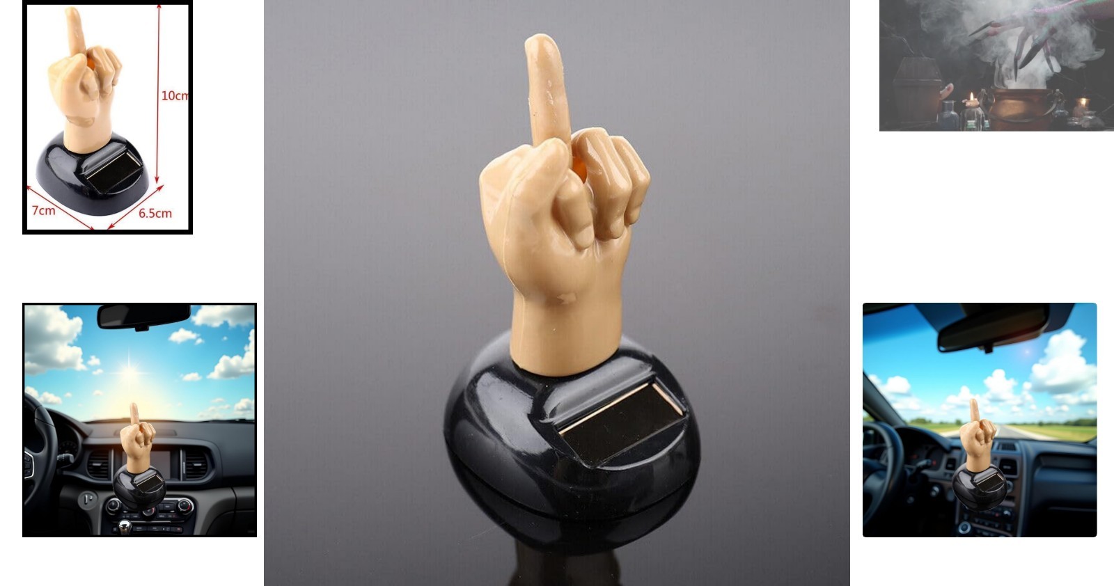 Whimsical Solar-Powered Dancing Middle Finger Figure for Car Dashboard Fun