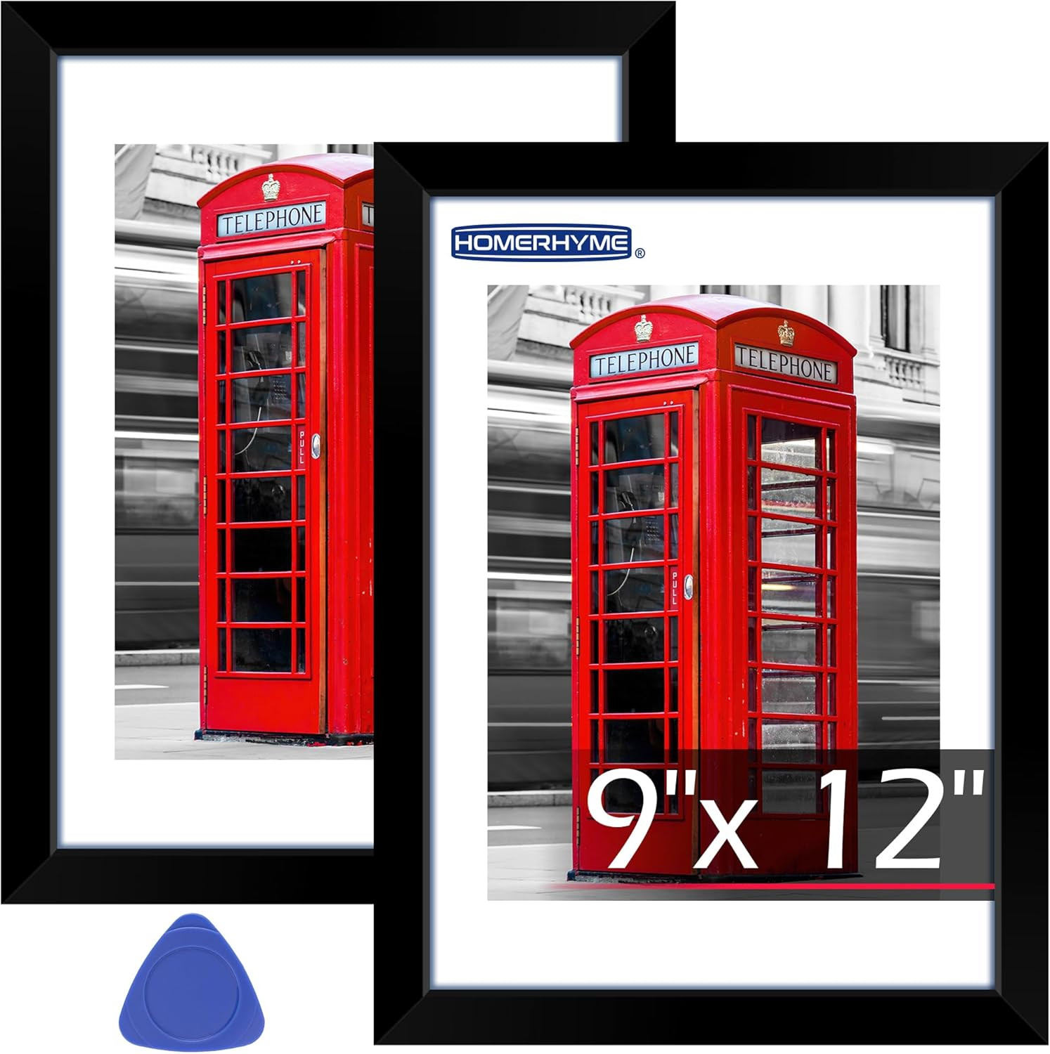 8X10 Picture Frame Set of 2, Black Photo Frame for Tabletop or Wall Display, Dis