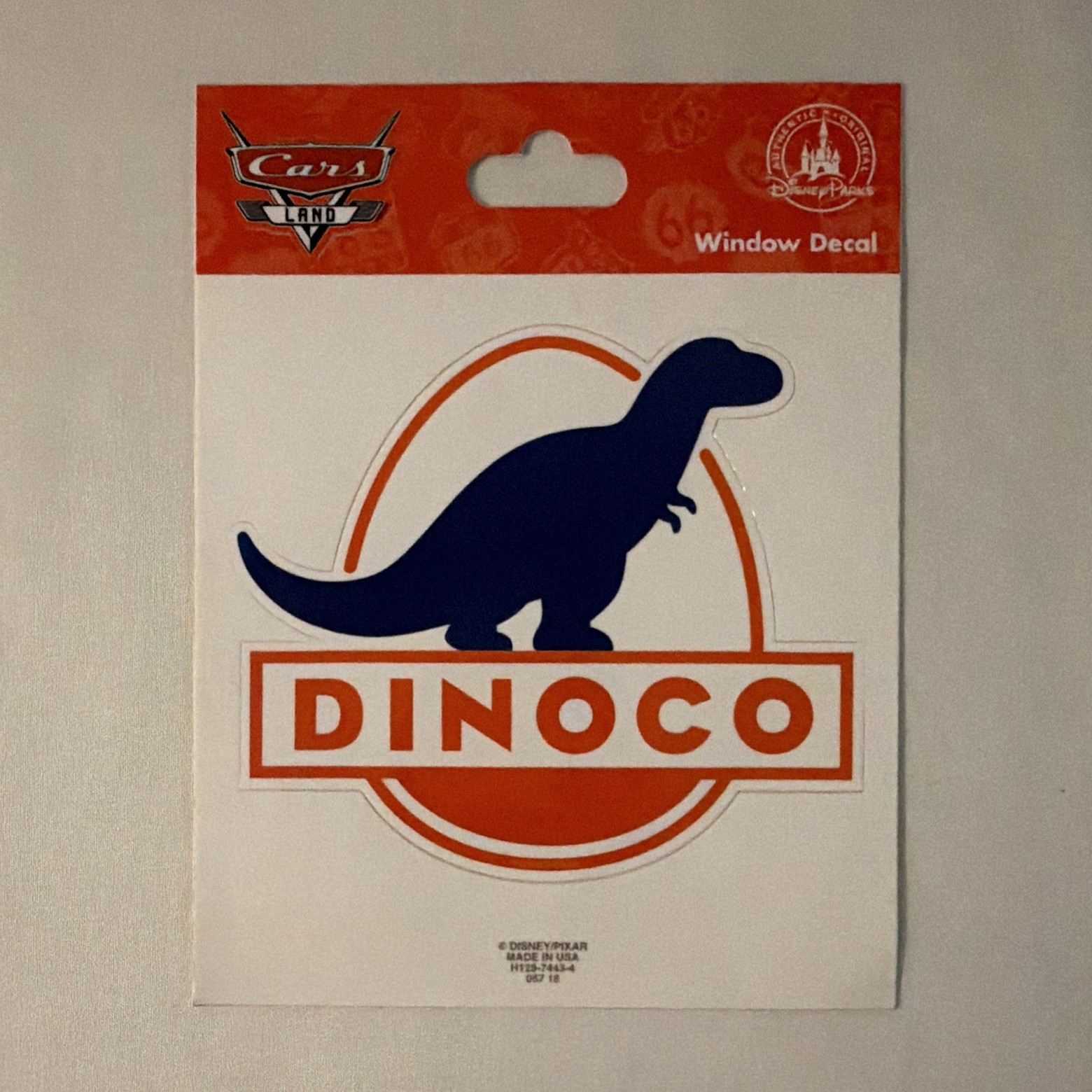 Disney Parks Cars Land Dinoco Logo Vinyl Window Decal 4 x 3.5 in
