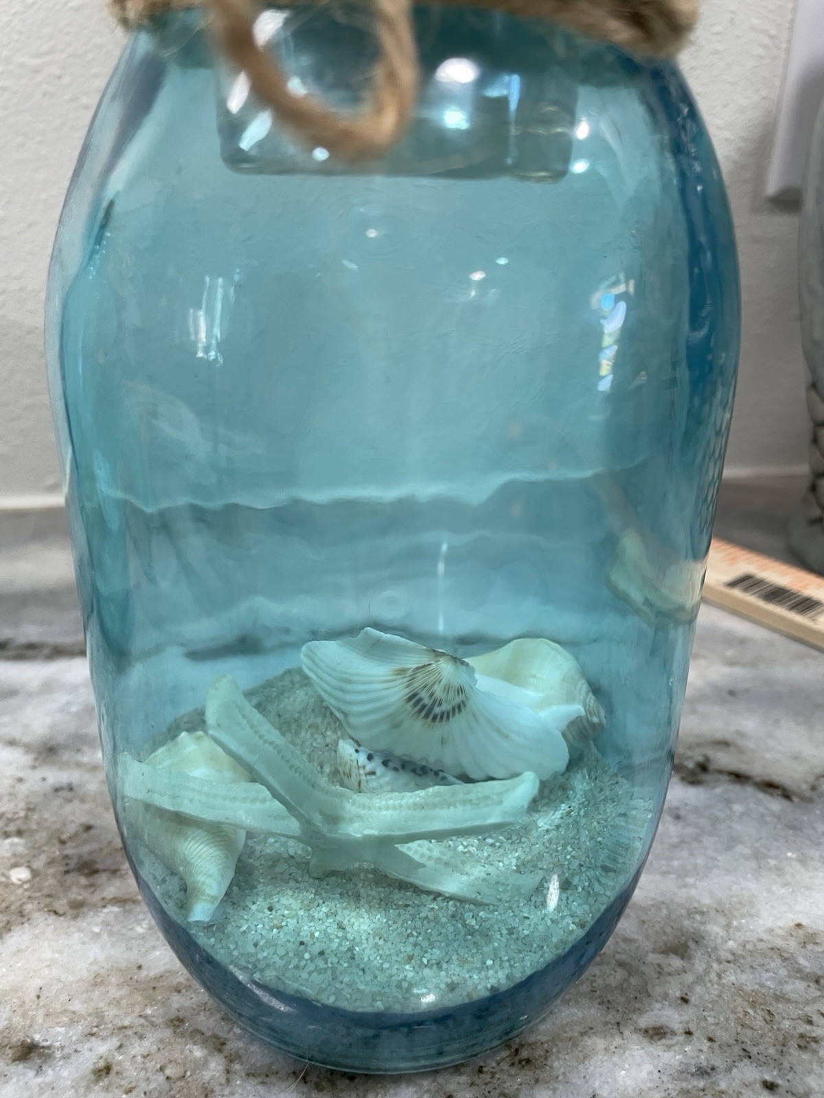 Nautical Coastal Decor Set Anchor Wall Art Blue Candle Jars Starfish Beach
