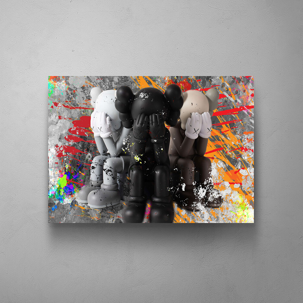Cartoon Dolls Wall Art Canvas Print Ready To Hang Hypebeast Decor Pop Art Poster