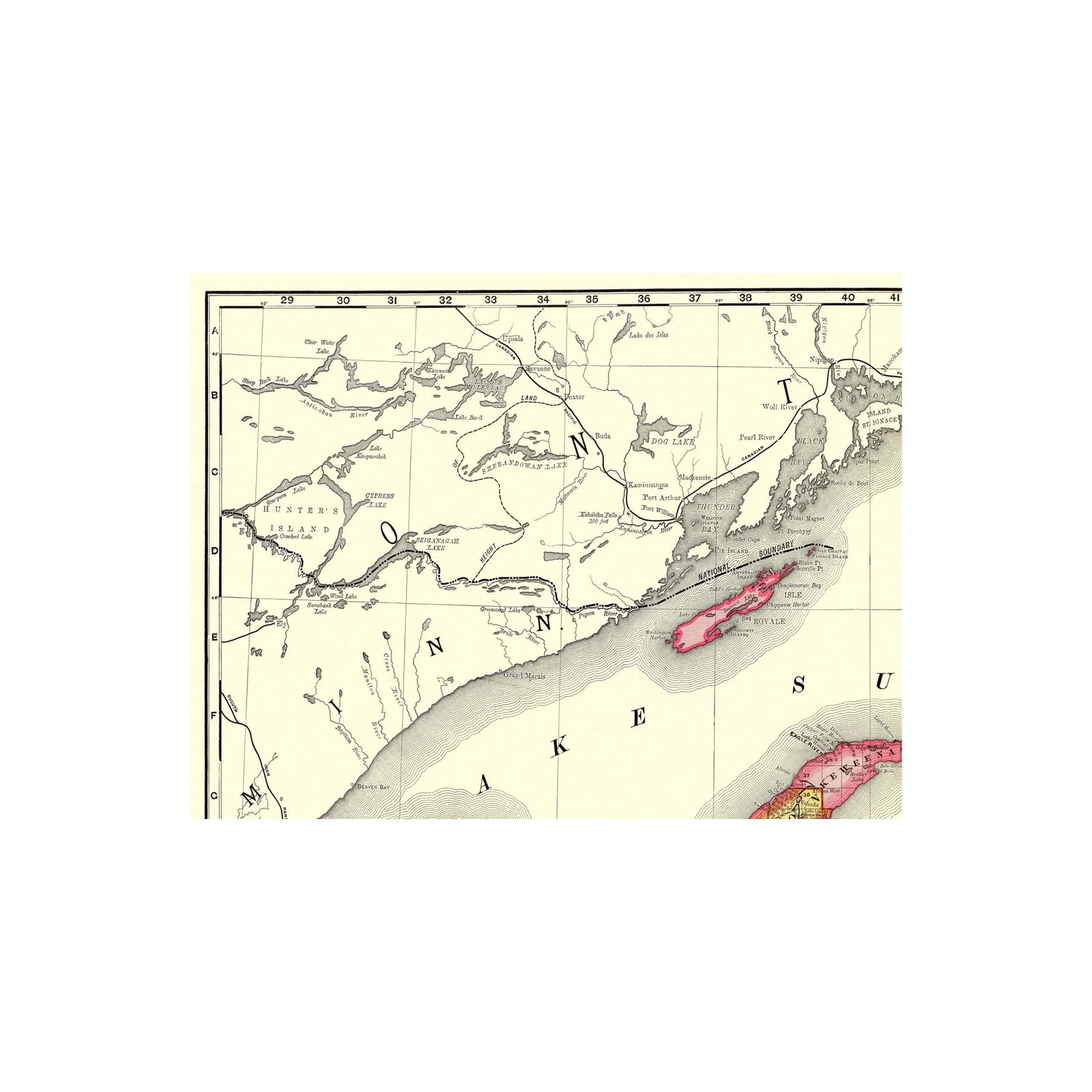 Historic State Map – Michigan Upper Peninsula – Rand McNally 1897 – Vintage