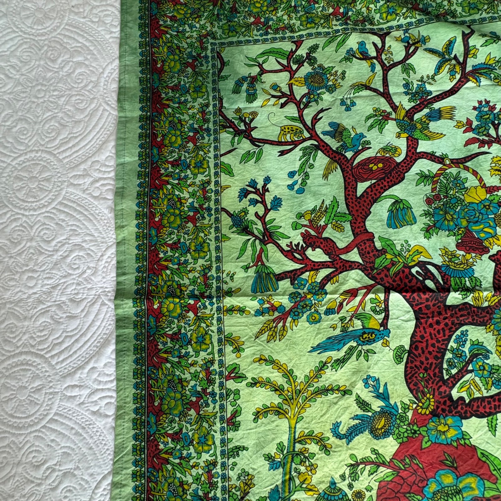 Tree of Life Green Hippie Tapestry Bohemian Wall Hanging Ethnic Decor 29×44&Prime;