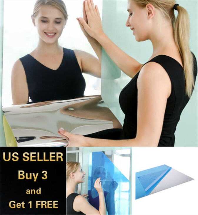 20&Prime; x 40&Prime; Self Adhesive Mirror Wall Sticker Reflective Film Paper Kitchen Decor