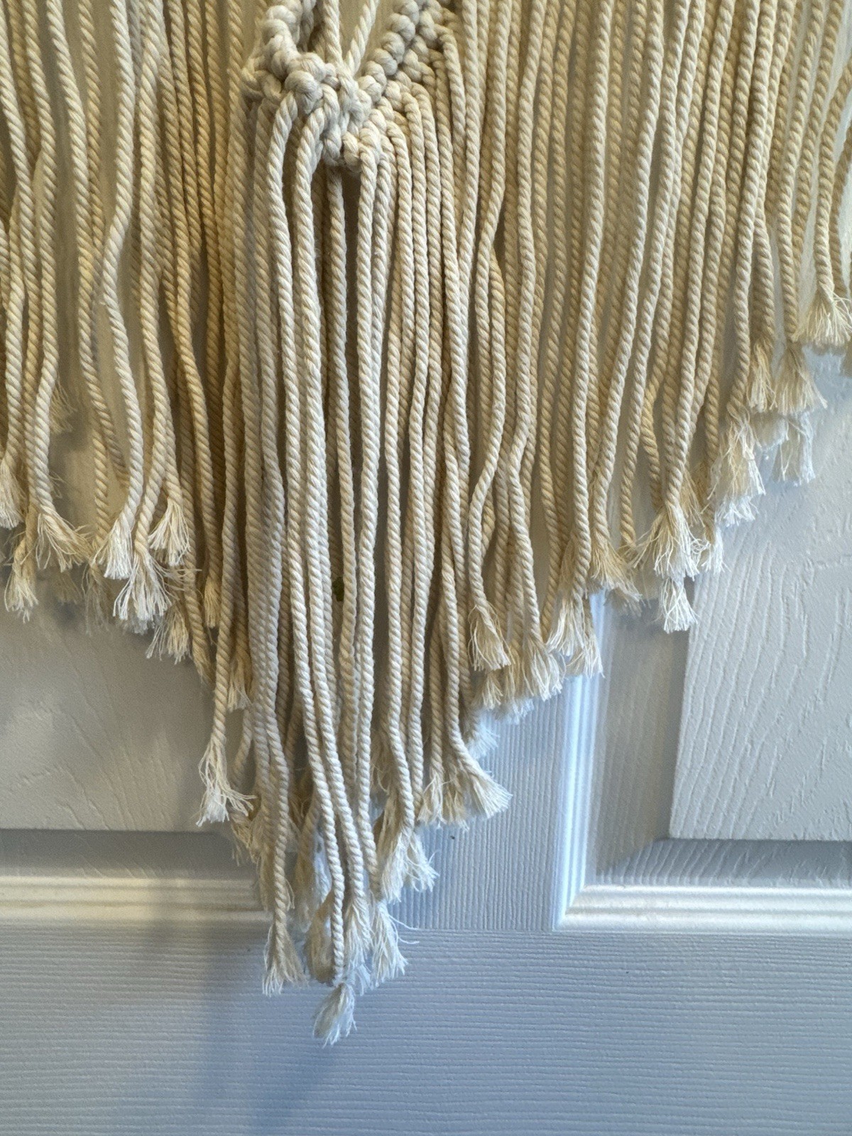 Large White Macrame Wall Hanging Woven Wall Art Boho 31 In X 36.5 In