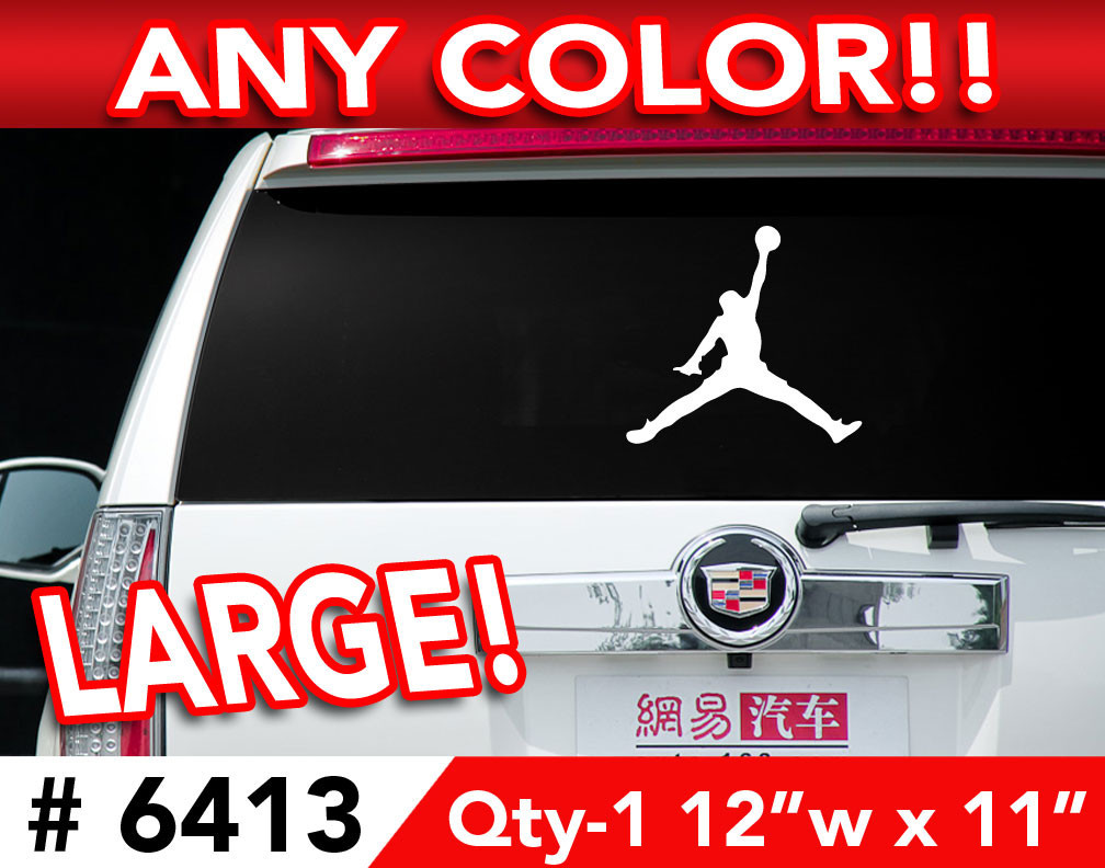 JORDAN WALL / CAR DECAL STICKER 12&Prime;x 11&Prime; in Any 1 Color
