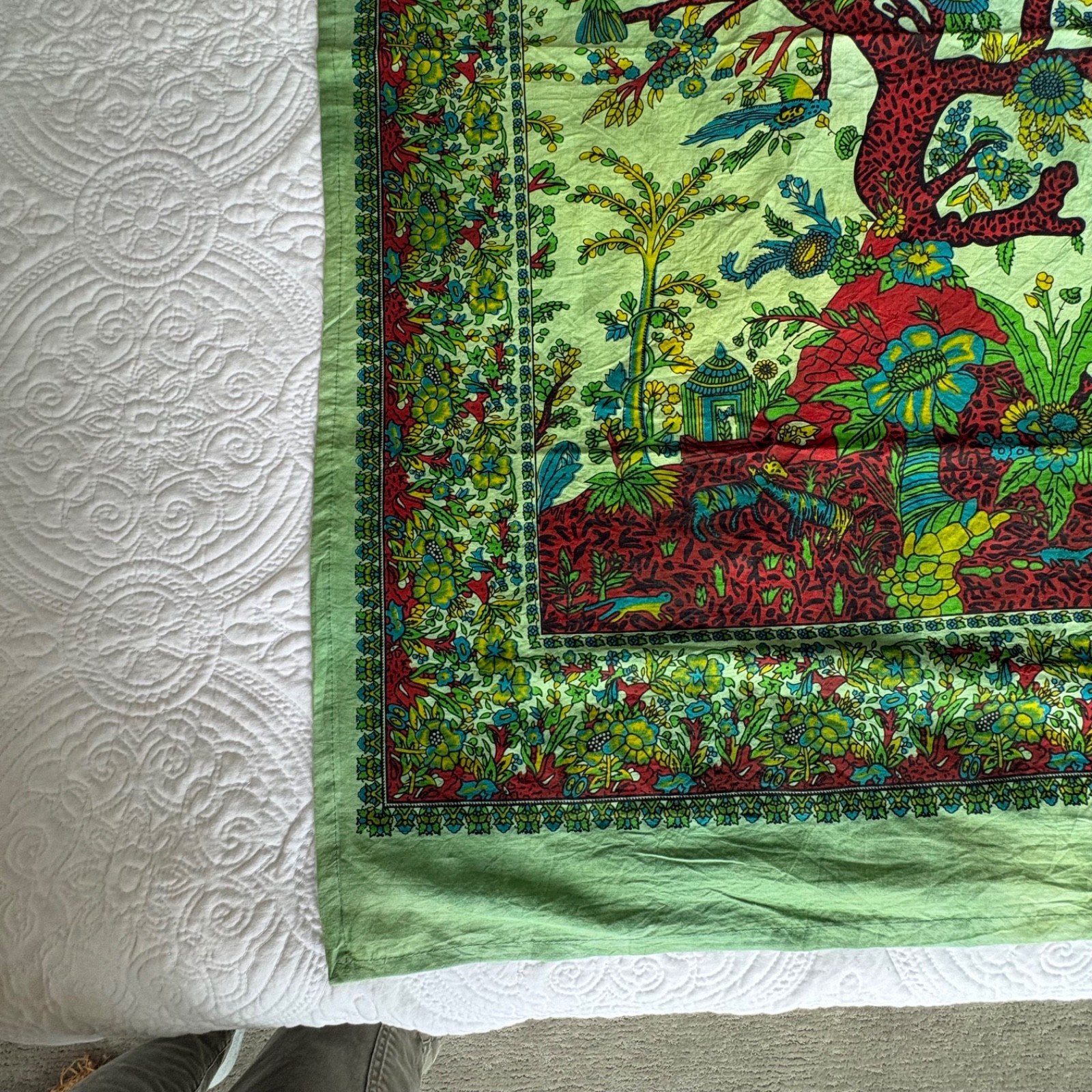 Tree of Life Green Hippie Tapestry Bohemian Wall Hanging Ethnic Decor 29×44&Prime;