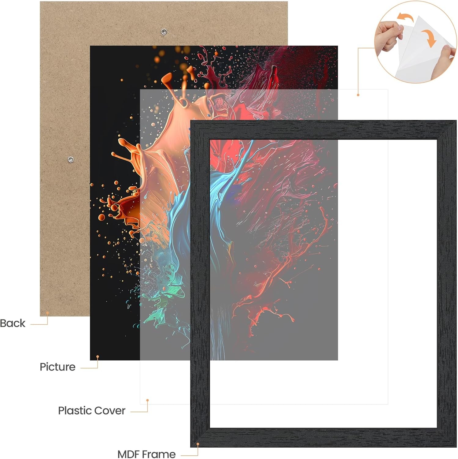 upsimples 11×17 Picture Frame, Wall Gallery Photo Frames with Engineered Wood