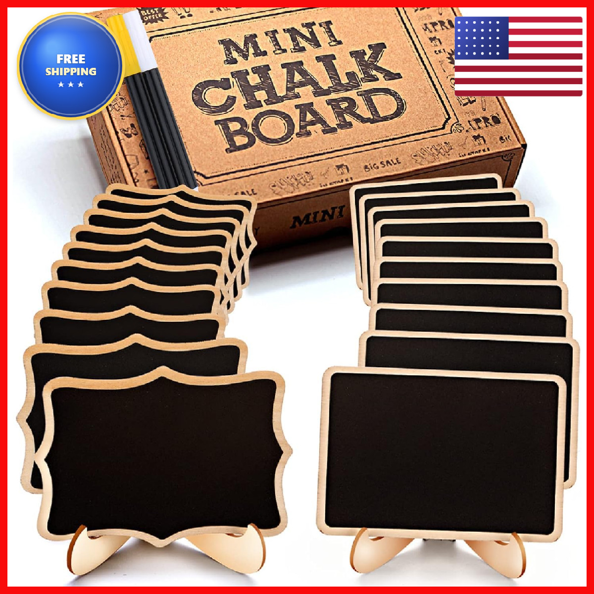 Oleoletoy Mini Chalkboard Signs 20 Pack Framed Small Chalk Board Food Labels
