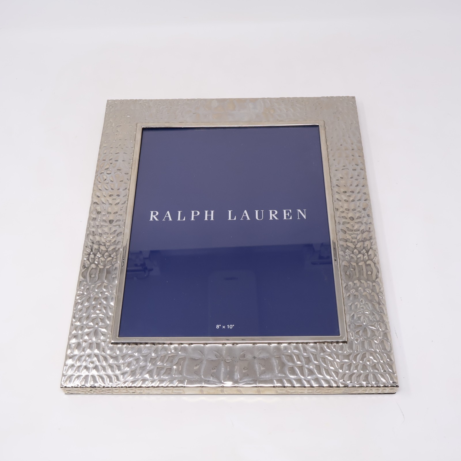 Ralph Lauren Silver Tone Crocodile Embossed 8×10 Picture Photo Frame (AS IS)