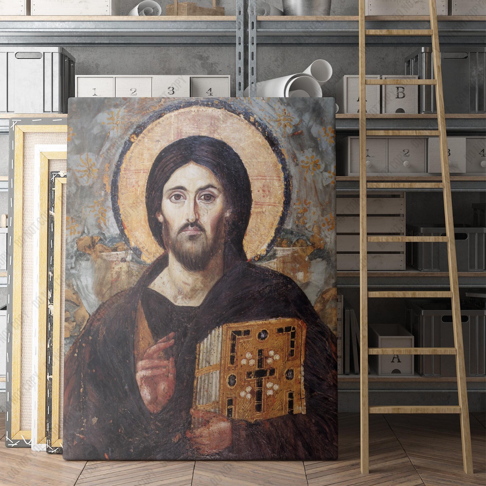 Jesus Christ Pantocrator Sinai Christian Bible God Canvas Wall Art Print