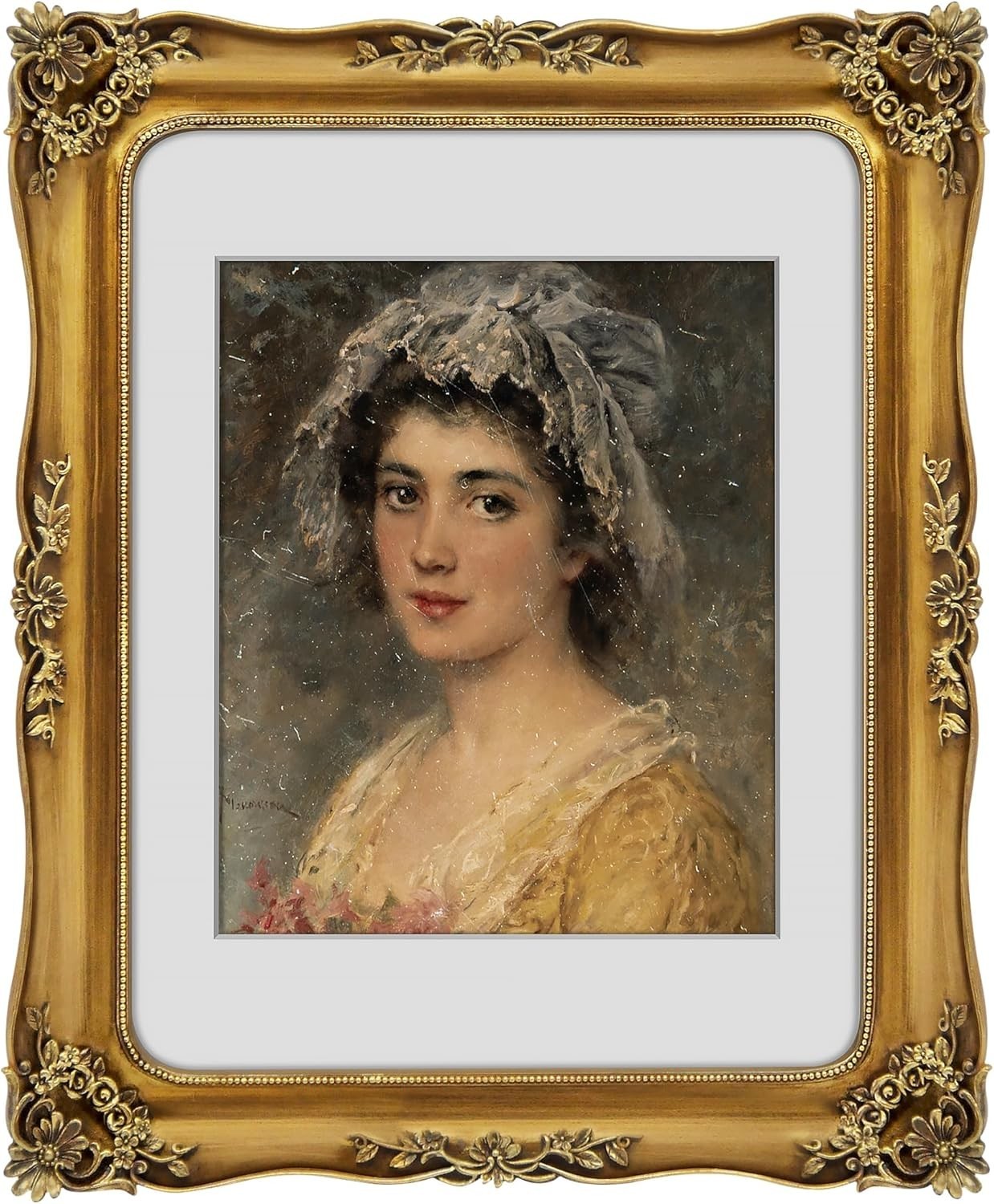 11×14 Picture Frame Gold Vintage Antique Frames 11×14 or Matted to 8×10 Photo Or