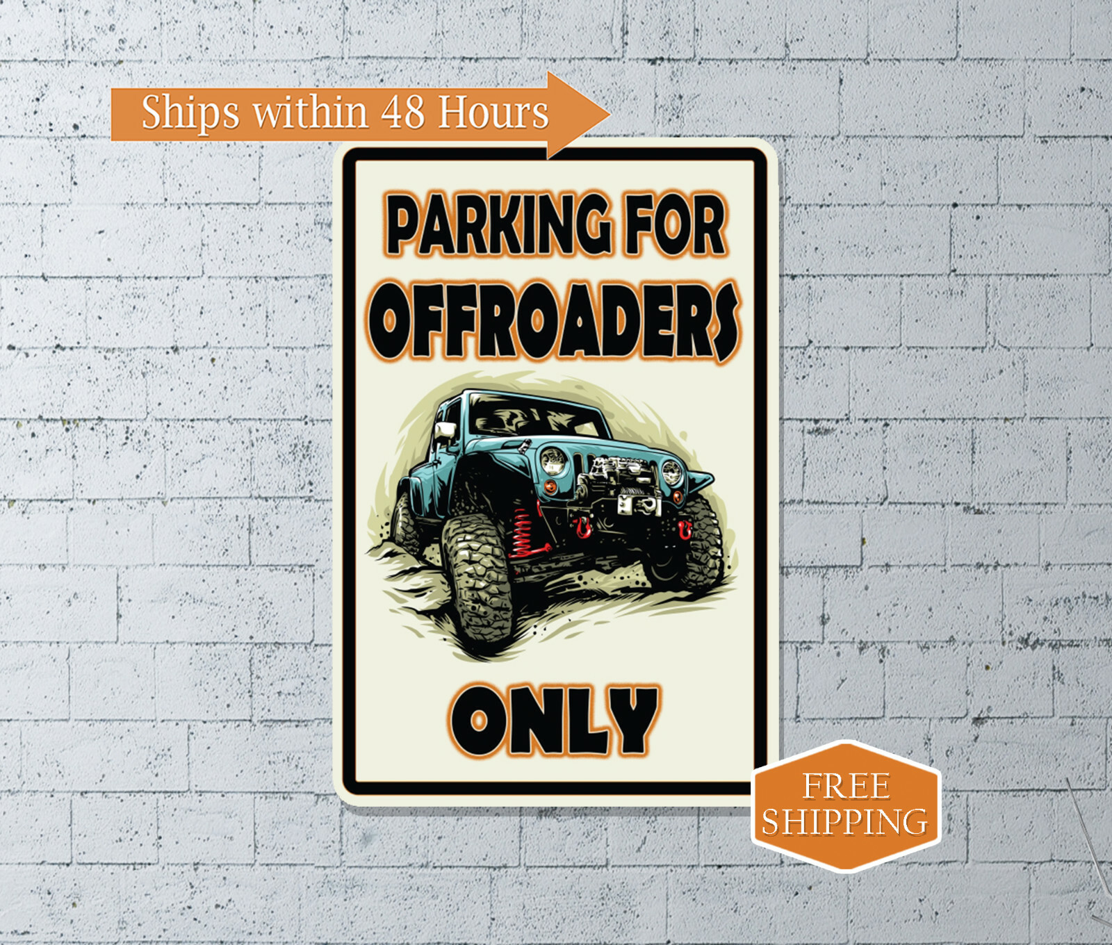 OffRoad Parking Only Sign Off-road OHV 4×4 Decor Wall Parking Metal 108122001006