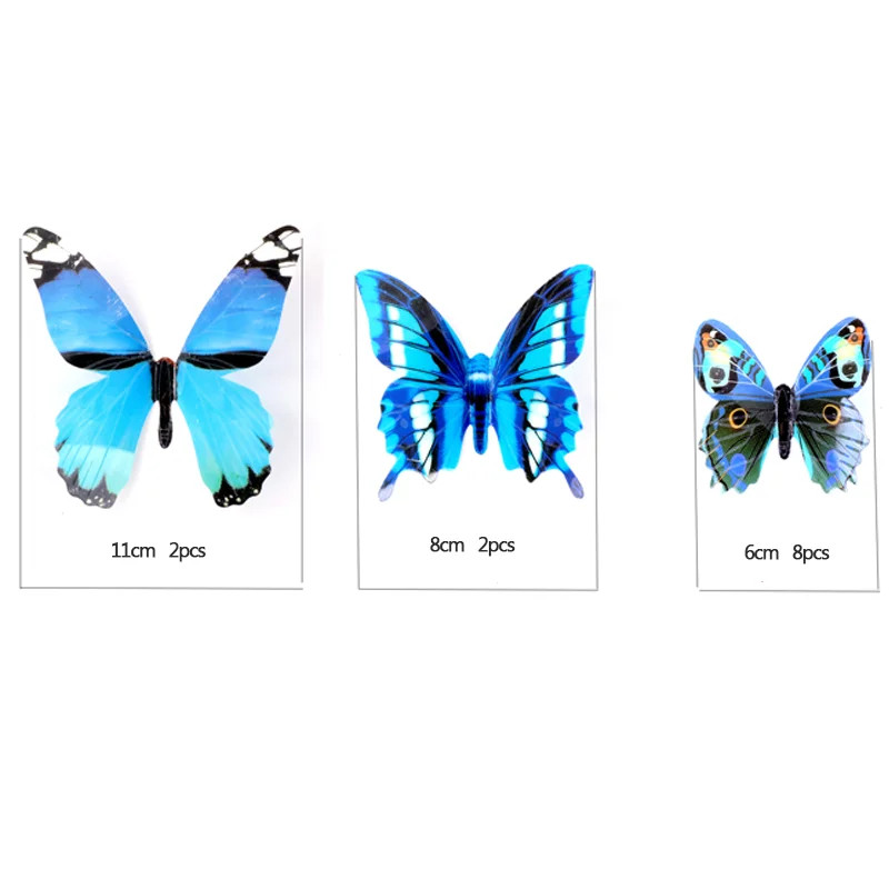 New 12Pcs 3D Luminous Butterfly Wall Sticker DIY Home Decor Modern Art