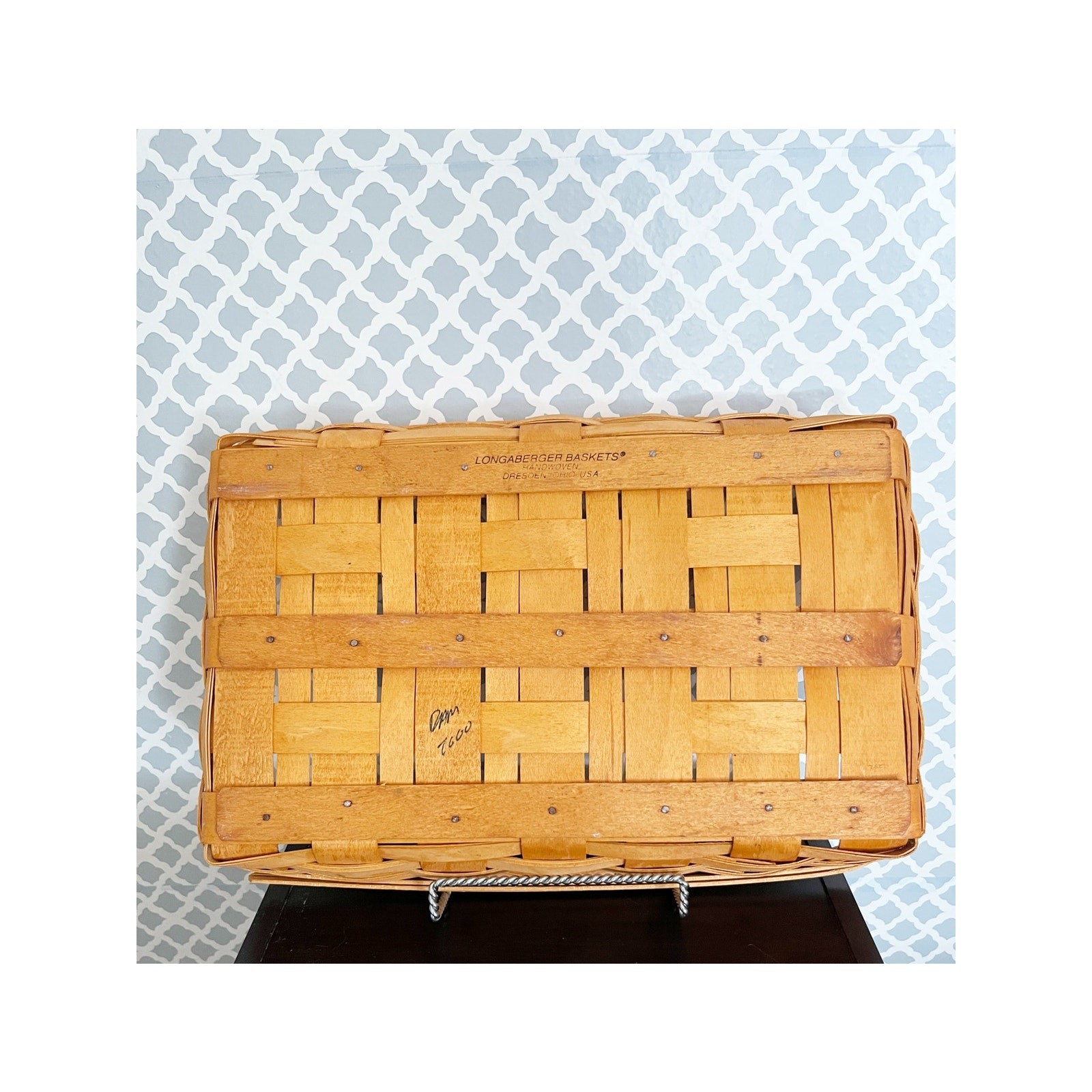 LONGABERGER Signed / 2000 Bread Basket Cracker Basket Handwoven Maple Wood USA