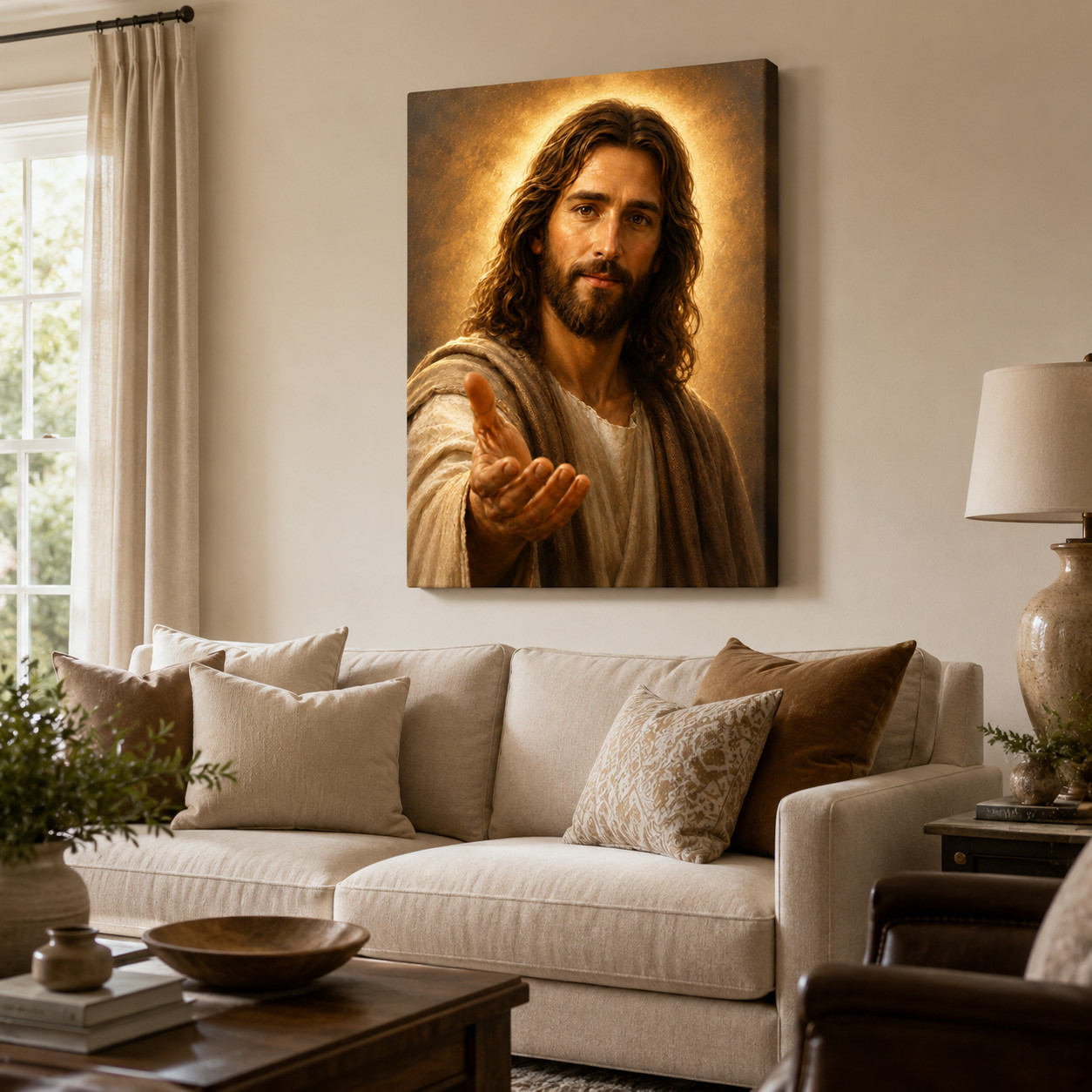Jesus Portrait Canvas Wall Art Christian Religious livingroomDecor framed 8*12in