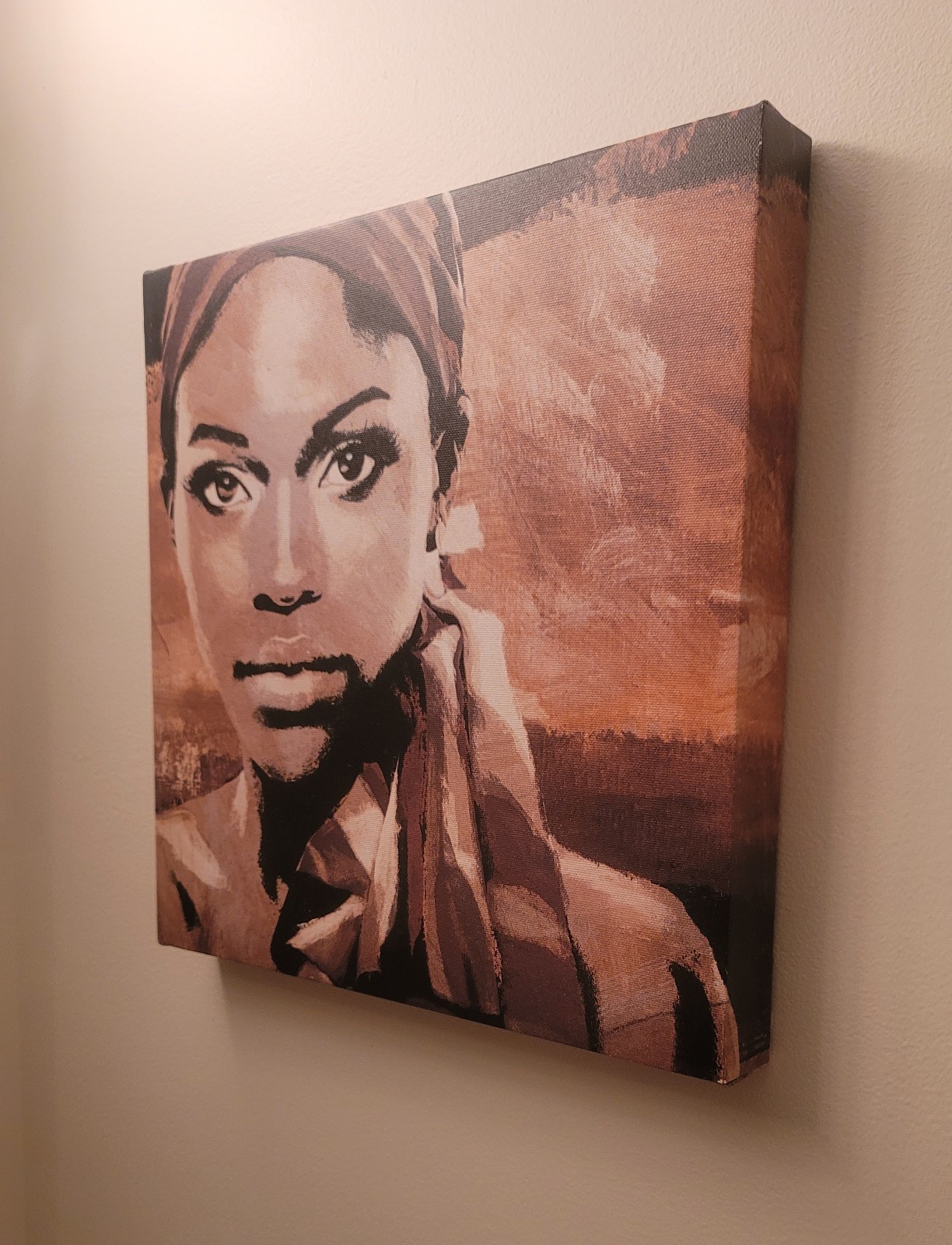 Stretched Canvas Ebony Eyes Wall Art 12&Prime; X 12&Prime; Suitable For Any Room Decor