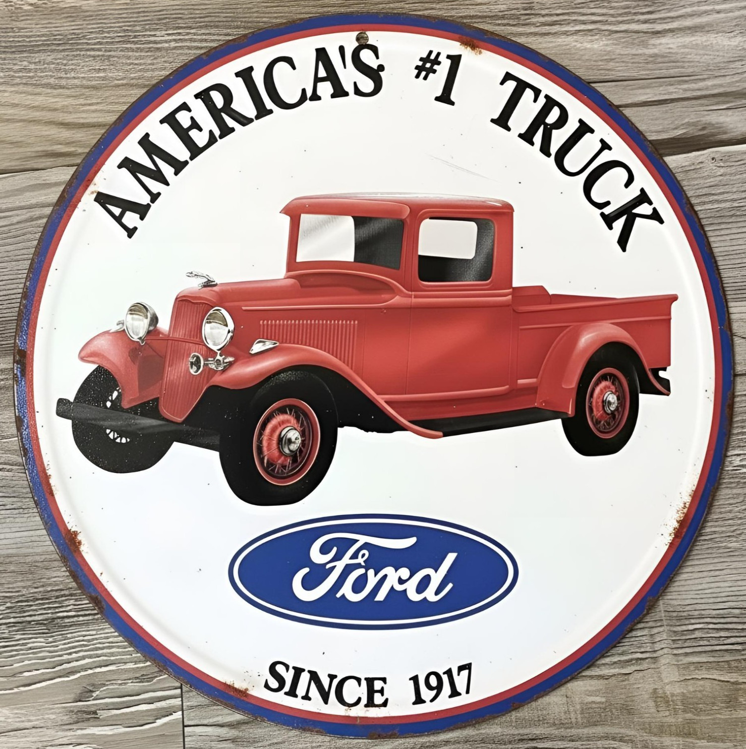 Ford America&rsquo;s #1 Truck 8&Prime; Diameter Vintage Novelty Metal Sign Made In USA
