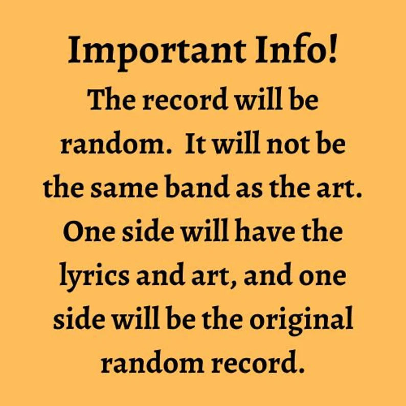 Prince lyrics on 12&Prime; vinyl record wall art, Let&rsquo;s Go Crazy song, Dearly Beloved