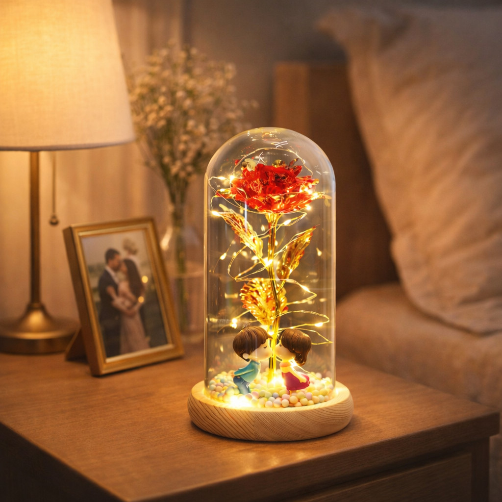Valentines Day Rose Womens Gift Light Up for Birthday Women Mom Wife Girlfriend